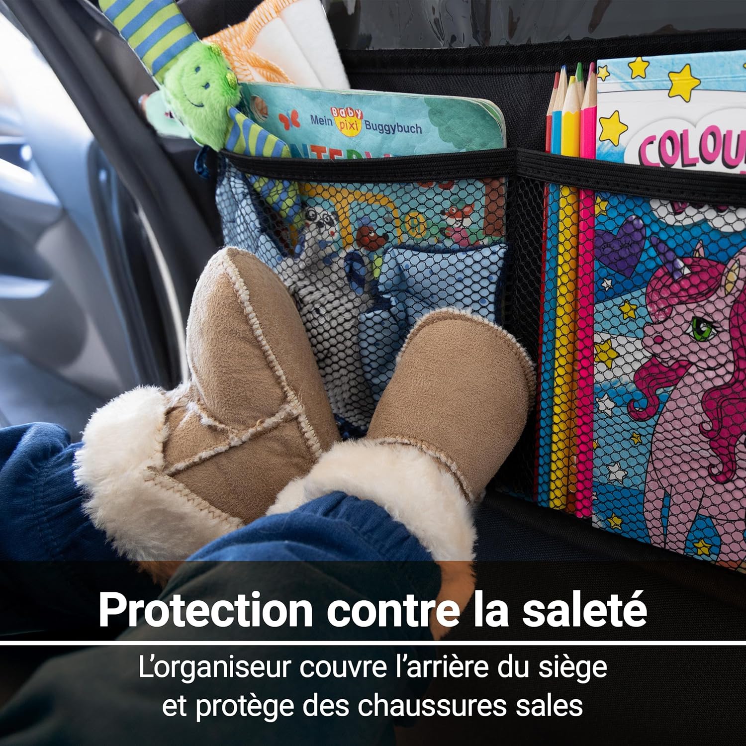 Thumbnail 6 de Zamboo Organisateur Voiture Enfant avec pochette tablette (jusqu’à 11") pour protéger le dossier et ranger | Noir