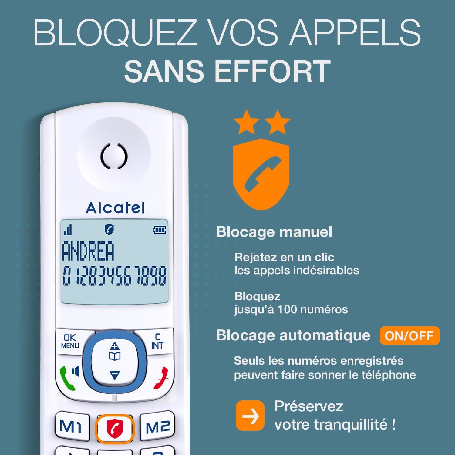 Detalle de ALCATEL F530 Voice Duo — Téléphone Fixe Sans Fil DECT avec Répondeur et Grand Écran