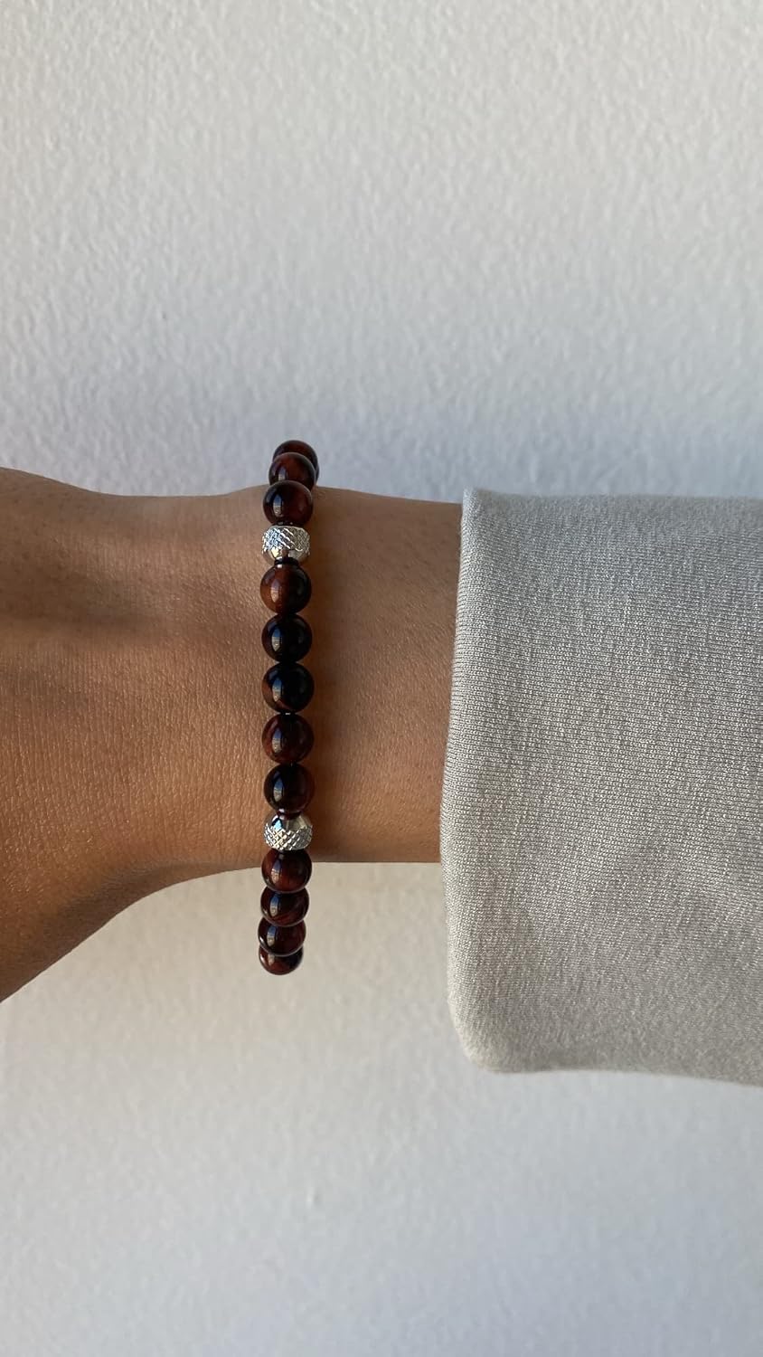 Detalle de 10:10 Bracciale Occhio di Tigre Rosso 22 cm