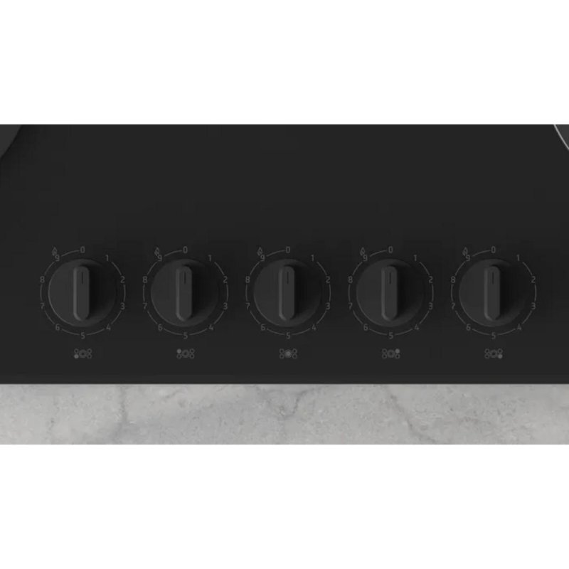 Detalle 2 de Balay 3ETG676RB: placa de gas de 75 cm con 5 zonas y Wok integrado en vidrio negro