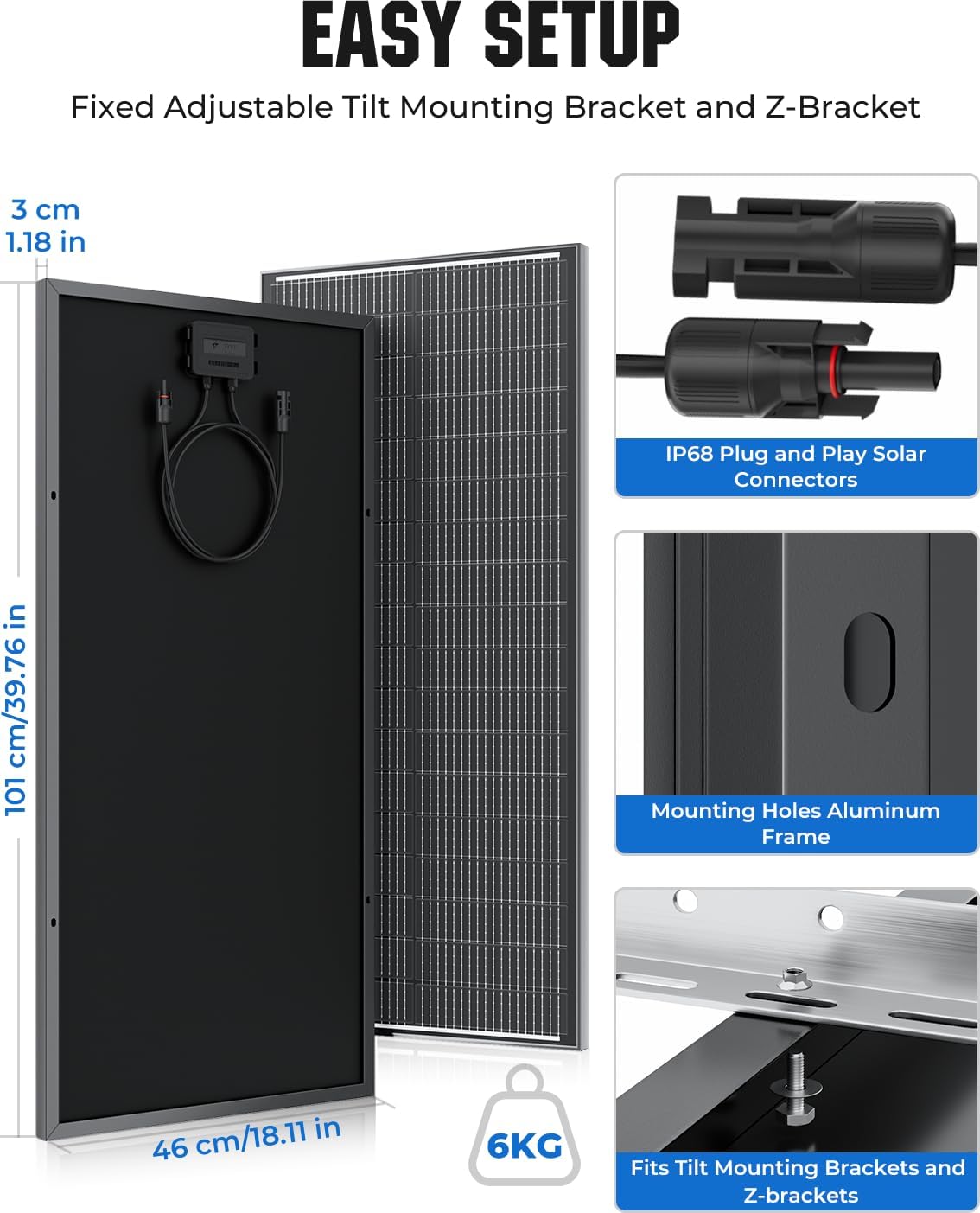 Thumbnail 5 de Rvpozwer 1507 100W Solar Panel, 18BB N-Type Monocrystalline, 25% Efficiency