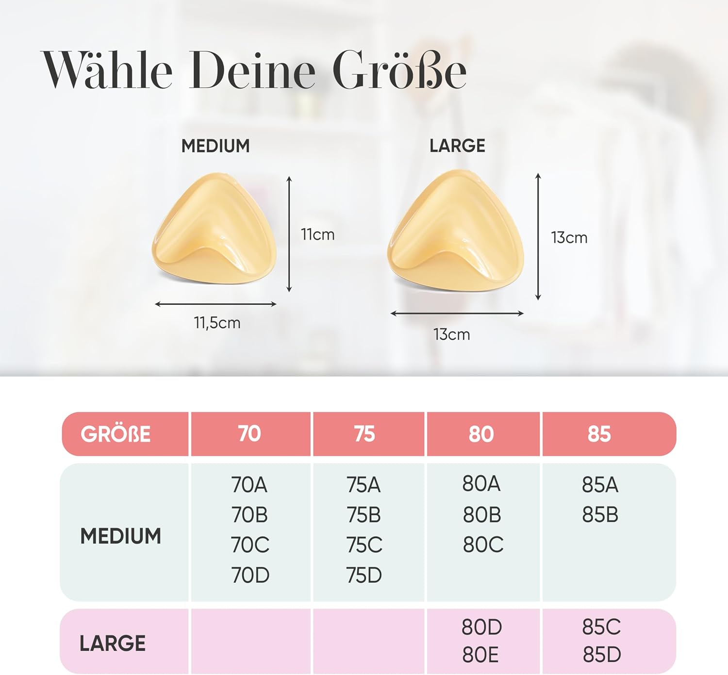 Detalle de Lillypads® Push Up Pads – selbstklebende BH-Einlagen für Push-up-Effekt (Cup A–D)
