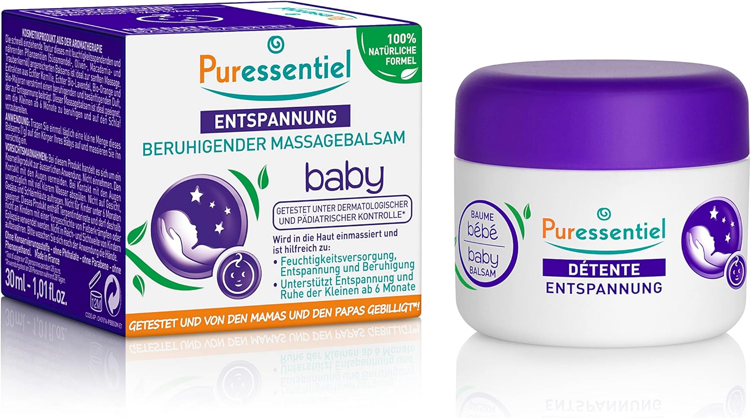 Detalle de Puressentiel Schlaf Beruhigender Massagebasalm Baby – 30 ml, 100% natürliche Formel
