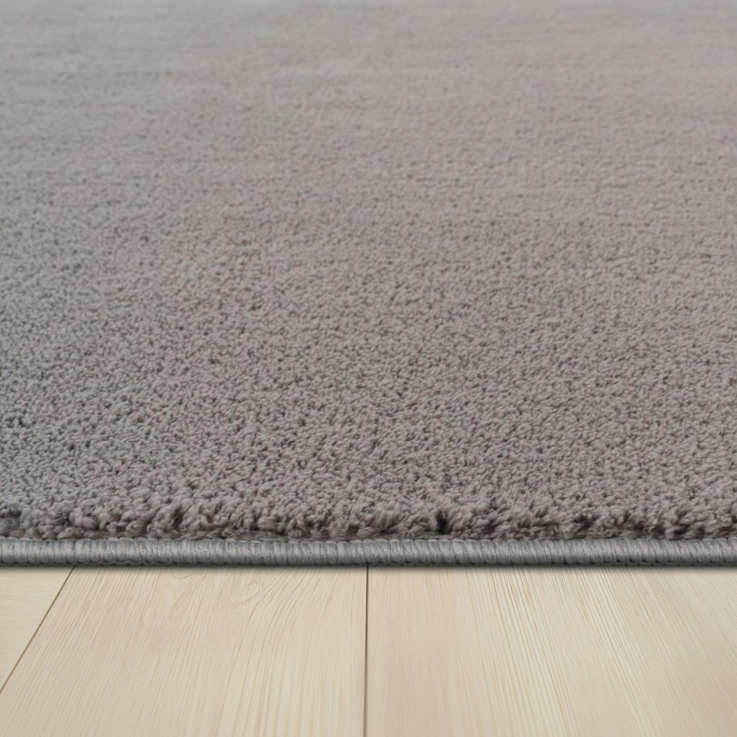 Detalle 2 de TT Home Wohnzimmer Teppich Kurzflor Grau 160x220