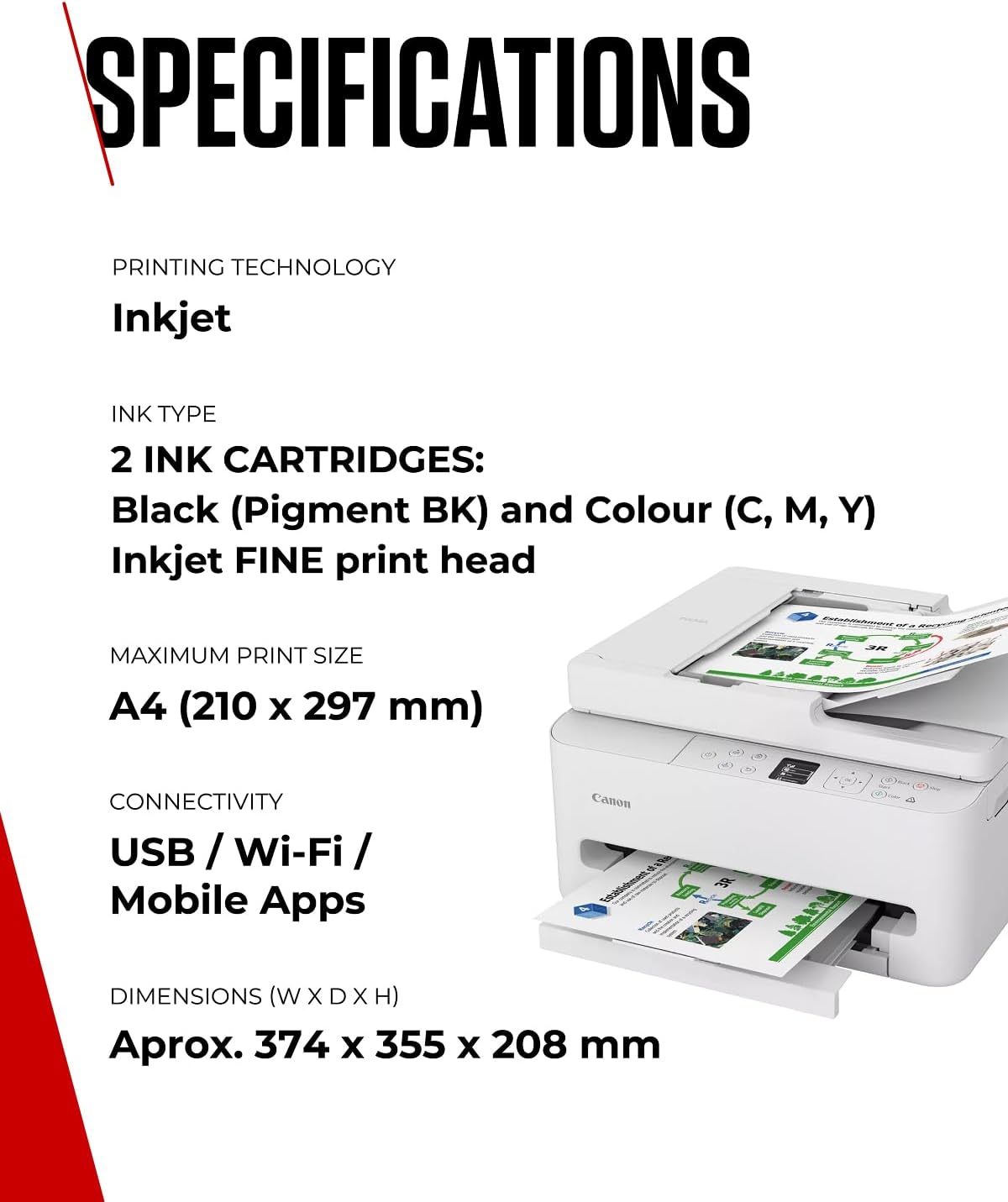 Detalle de Canon PIXMA TS7550I: A compact, wireless all‑in‑one for home offices