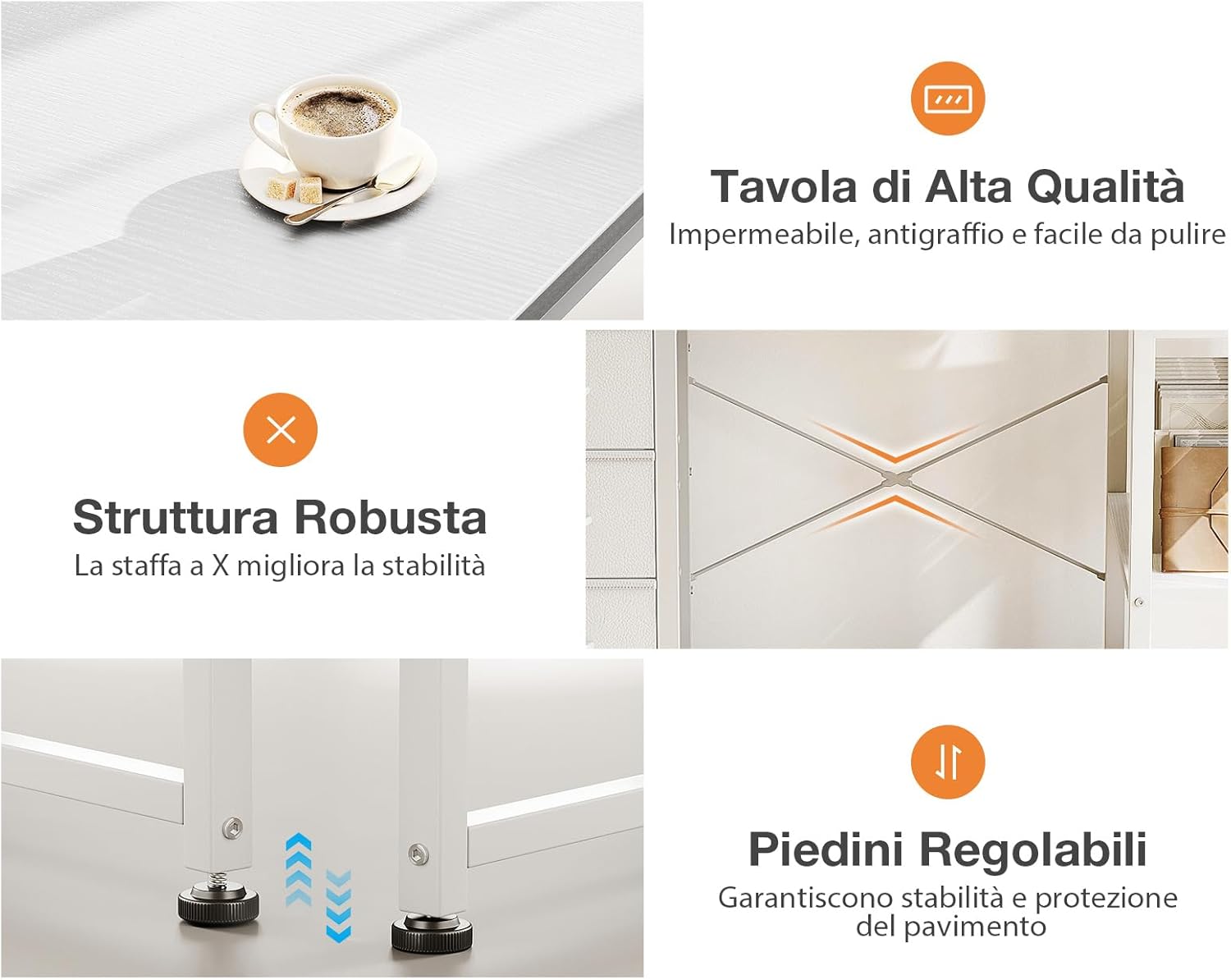 Thumbnail 5 de Coleshome Piccola Scrivania 100x40cm con 4 cassetti 🪑