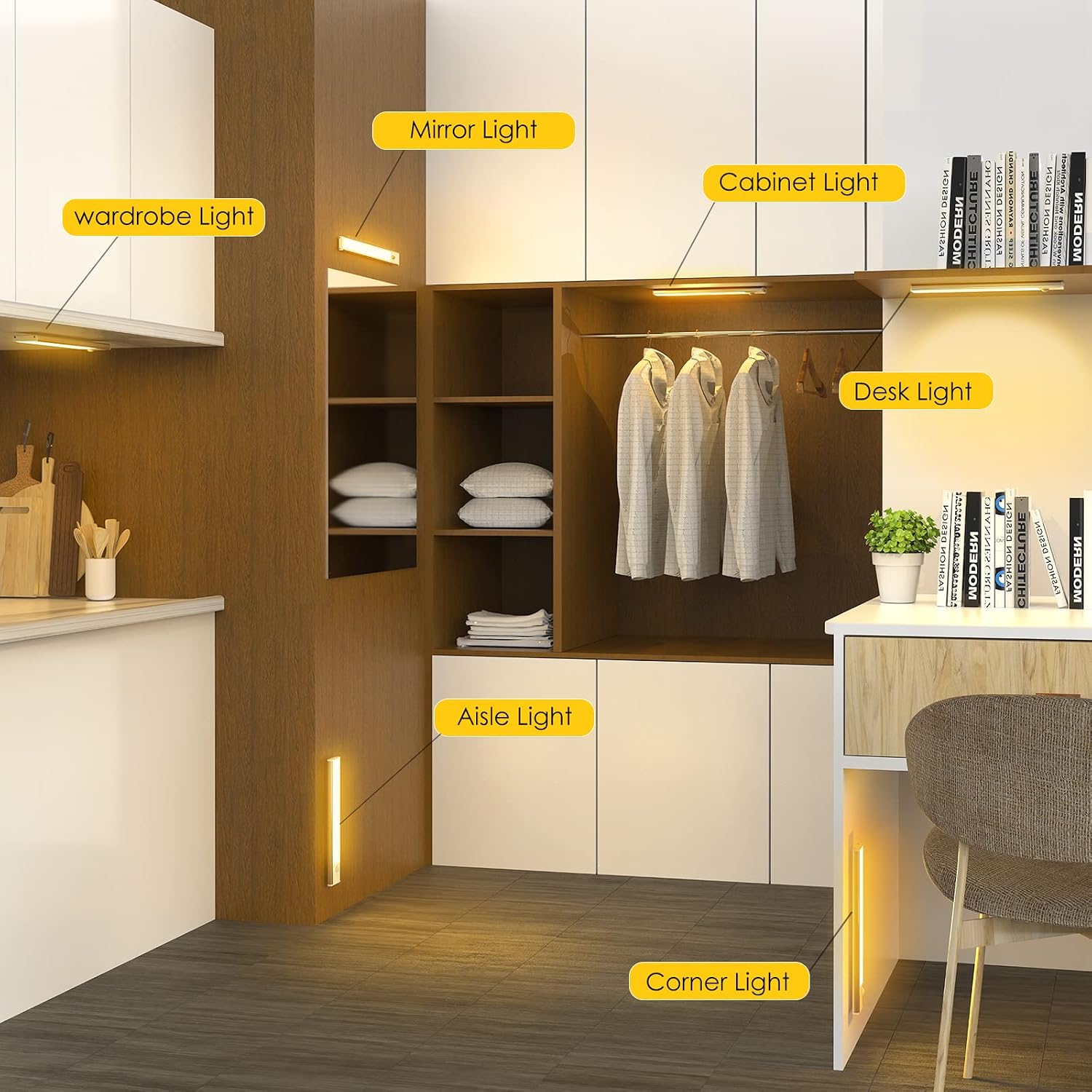 Detalle 2 de OUILA Under Cabinet Kitchen Lights 20.5cm, 3000K