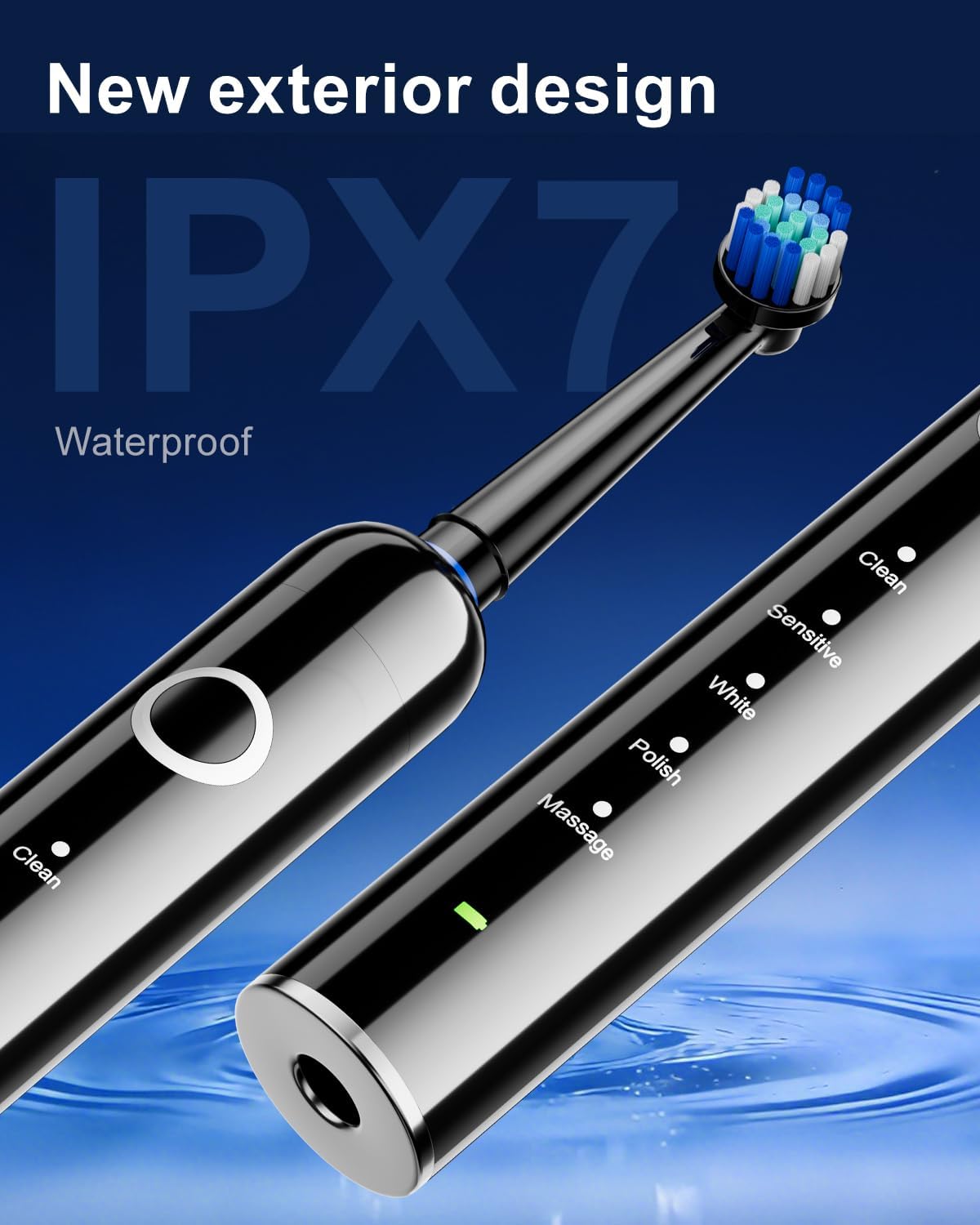 Thumbnail 5 de MCUDKIK Rotating Electric Toothbrush for Adults — 8 Brush Heads, 5 Modes, USB Charging, IPX7, Travel Case