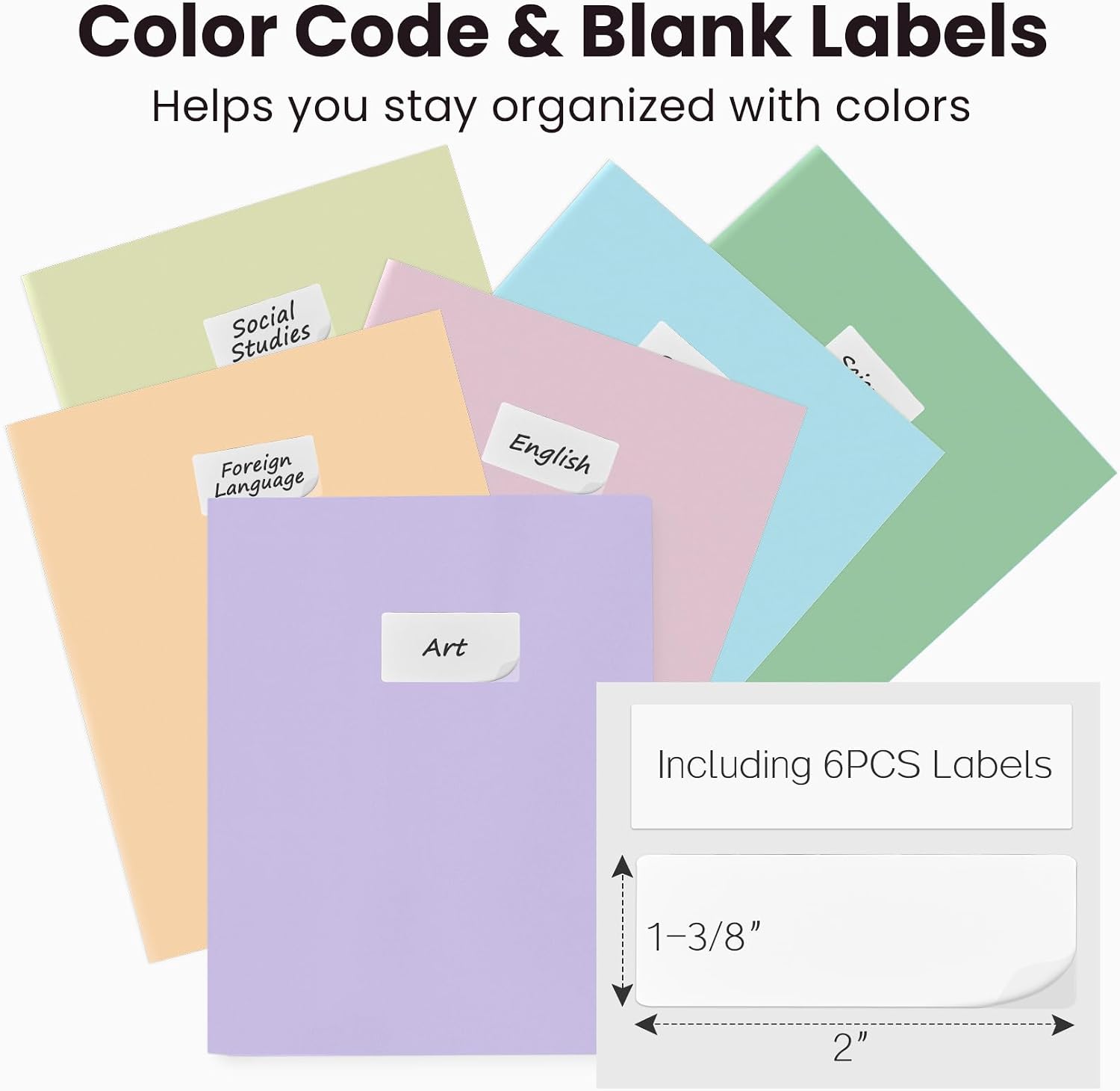 Detalle de Sooez 7-Pack Plastic Pocket Folders, Pastel Colors, Two Pockets, Letter Size