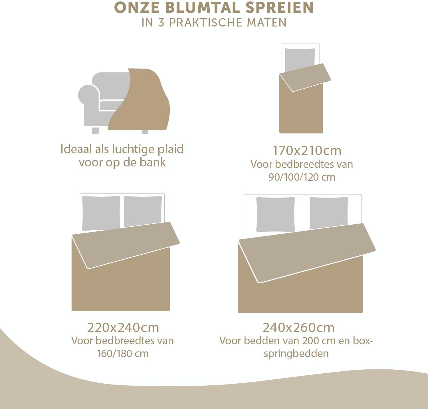 Detalle de Blumtal EB0257 bedsprei 220 x 240 cm, lichtgrijs polyester