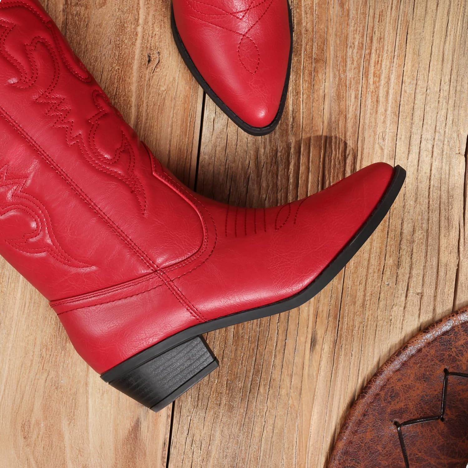 Detalle 1 de DREAM PAIRS Women's Western Boots with 10-Inch Shaft