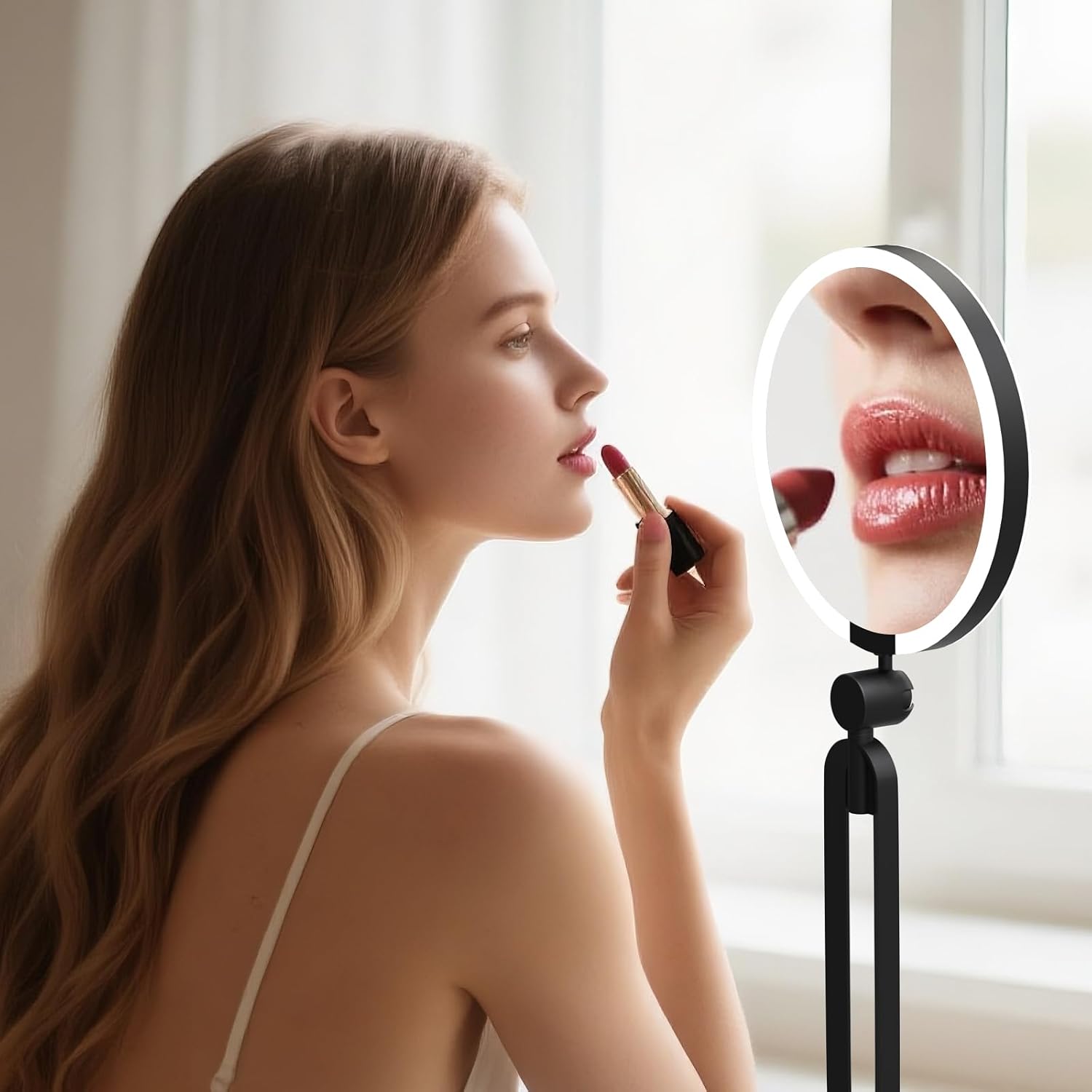 Thumbnail 6 de Magnifying Mirror with Light 40X/1X Double-Sided Travel Makeup Mirror (6-inch, Rechargeable, 3-Color Dimming)