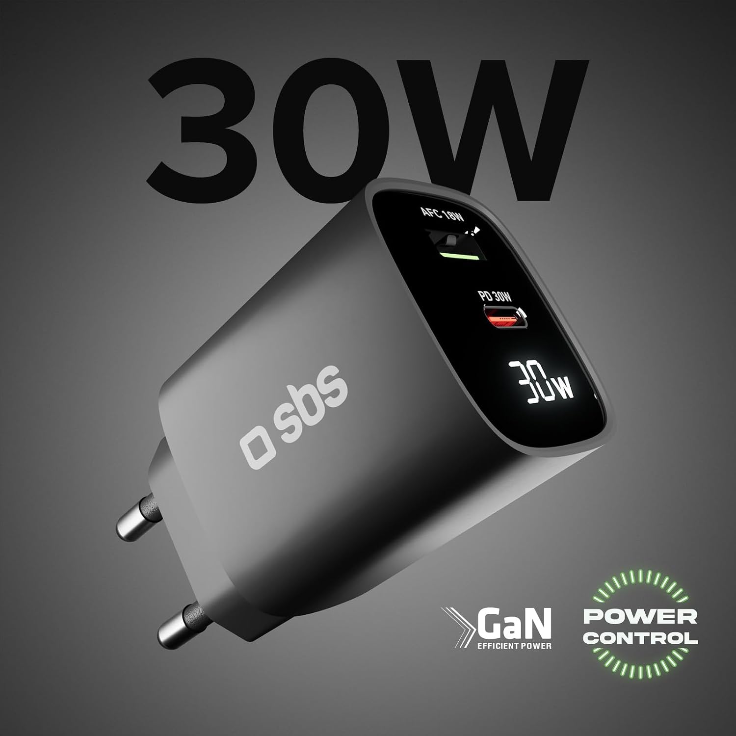 Thumbnail 1 de SBS Alimentatore LCD USB-C 30W GaN PD