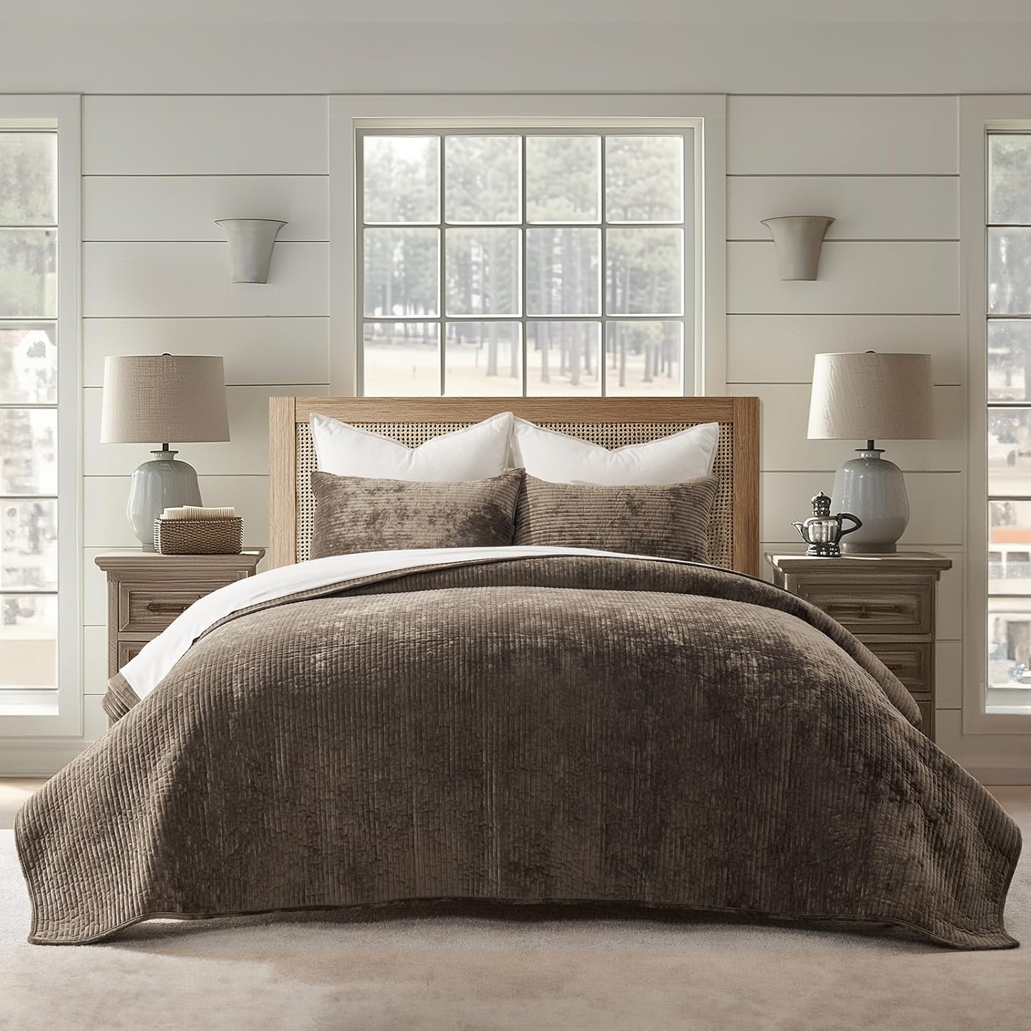Thumbnail 5 de EVERGRACE Velvet Quilt Set 2pc King
