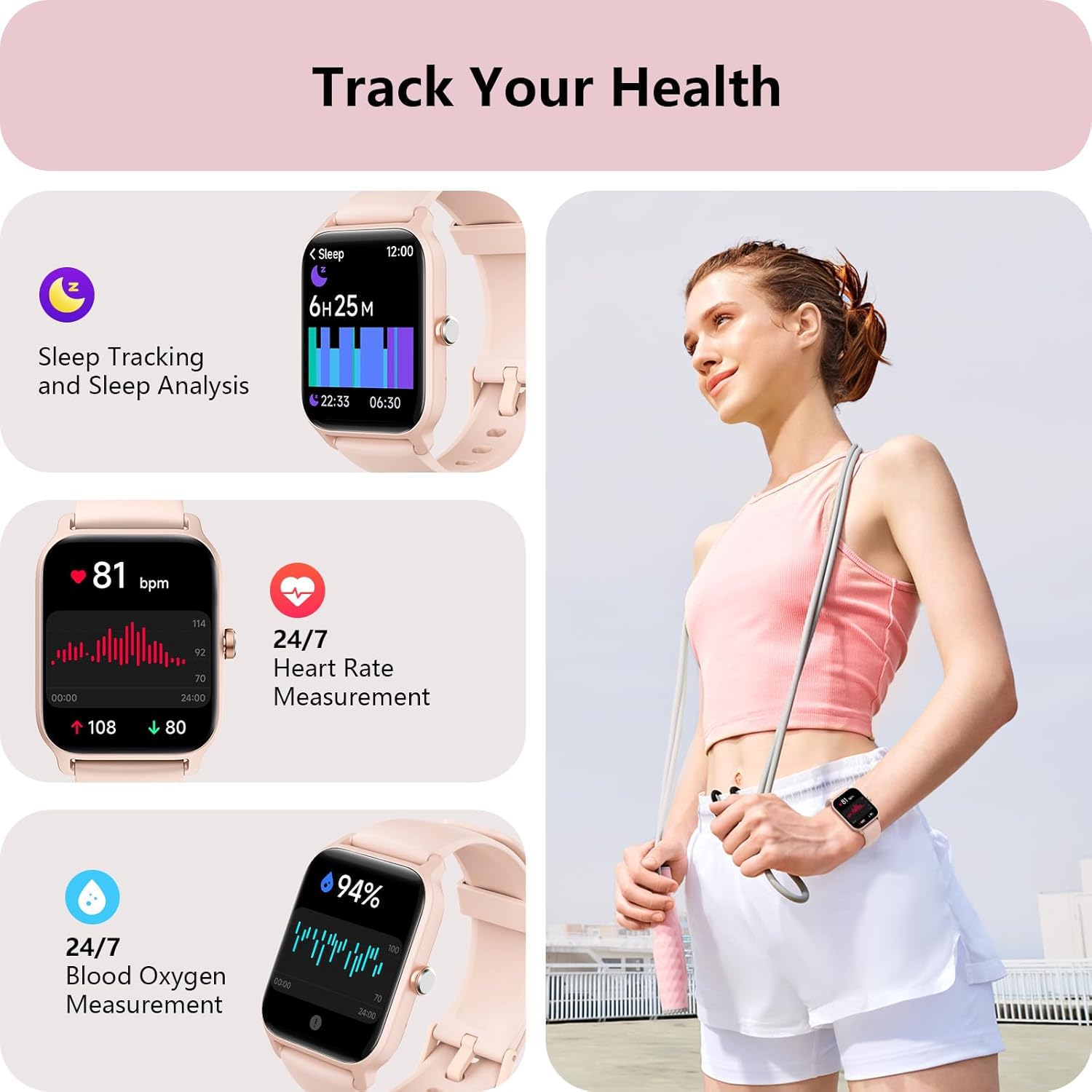 Detalle de Yoever Smartwatch for Women with Alexa Built-in and Bluetooth Calling