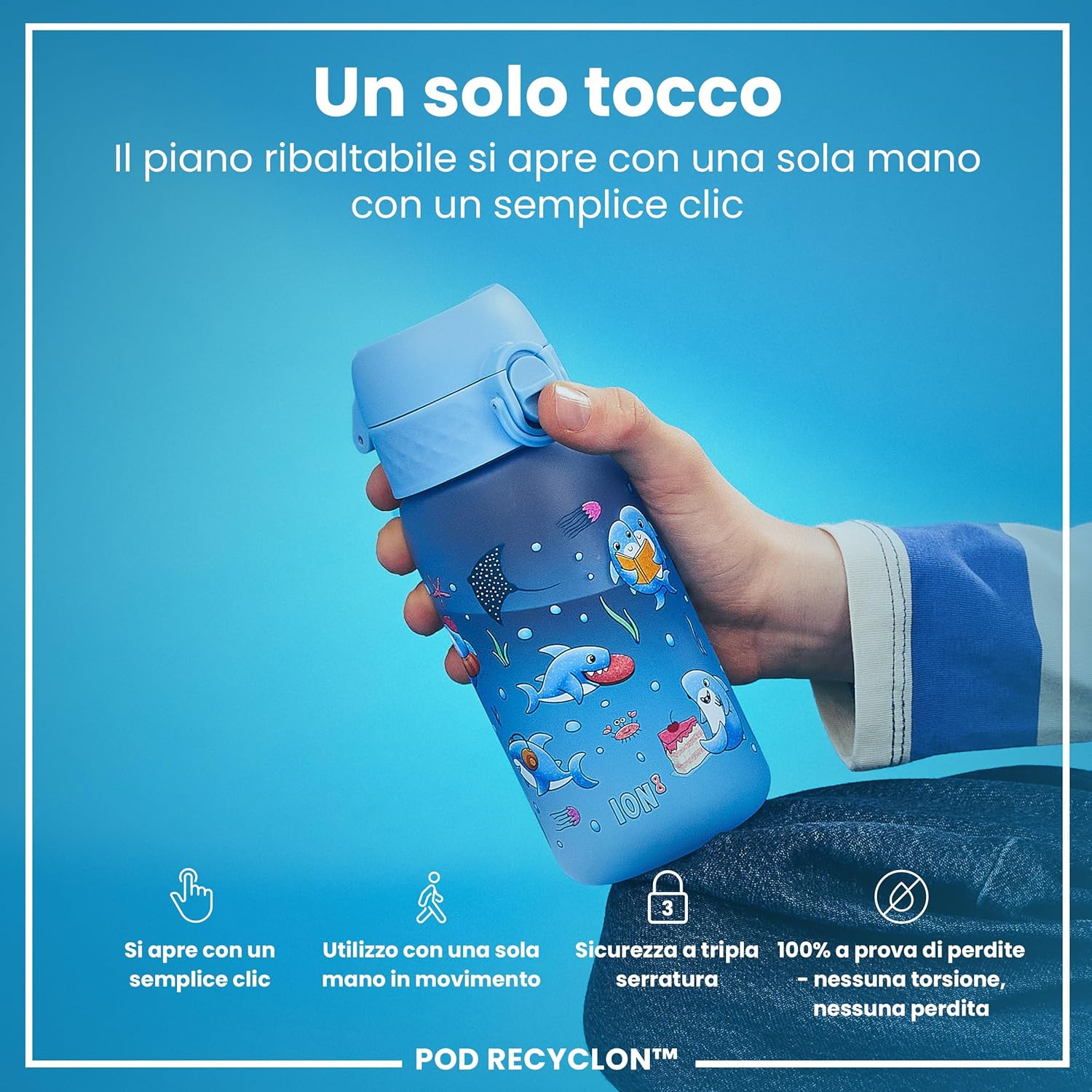 Thumbnail 2 de Ion8 Borraccia per Bambini 350 ml: leggera, a prova di perdite e facile da aprire