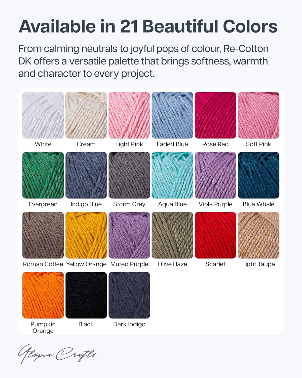 Thumbnail 4 de Lot de 5 pelotes Utopia Crafts Re-Cotton 100 g