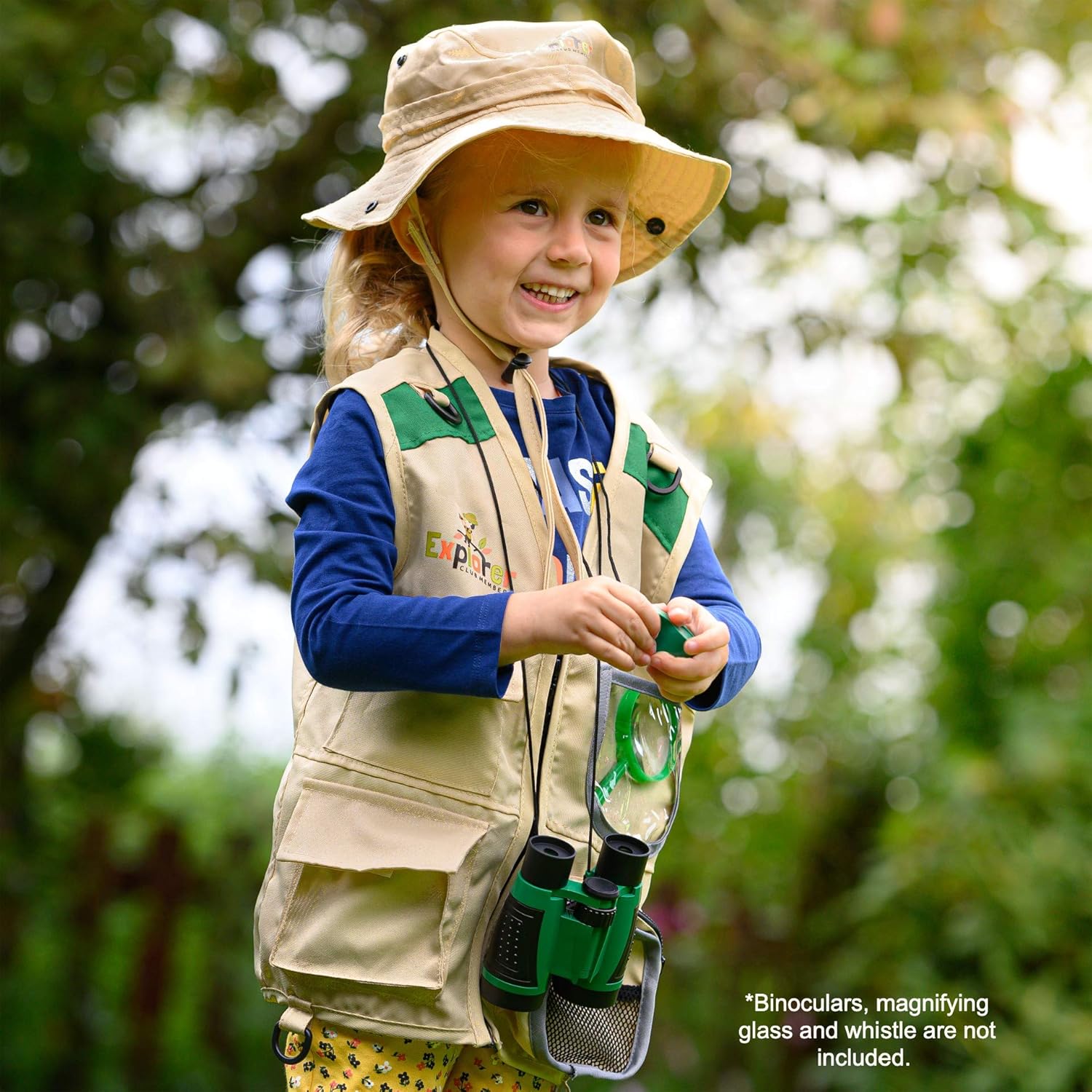 Detalle de Cheerful Children Toys Kids Explorer Costume Kit: Safari Vest, Hat & Educational Handbooks