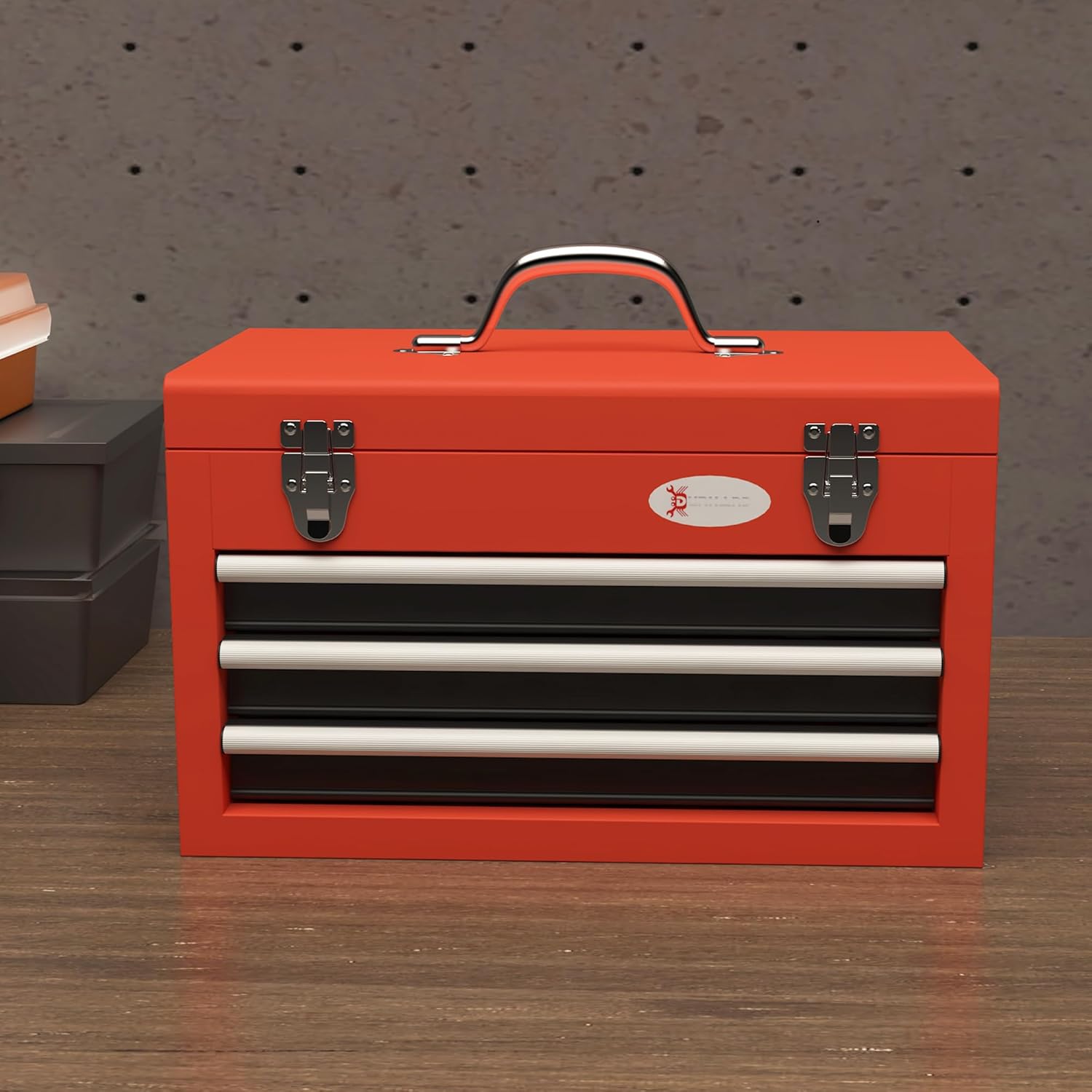 Thumbnail 5 de DURHAND Caisse à Outils Acier 3 tiroirs Rouge