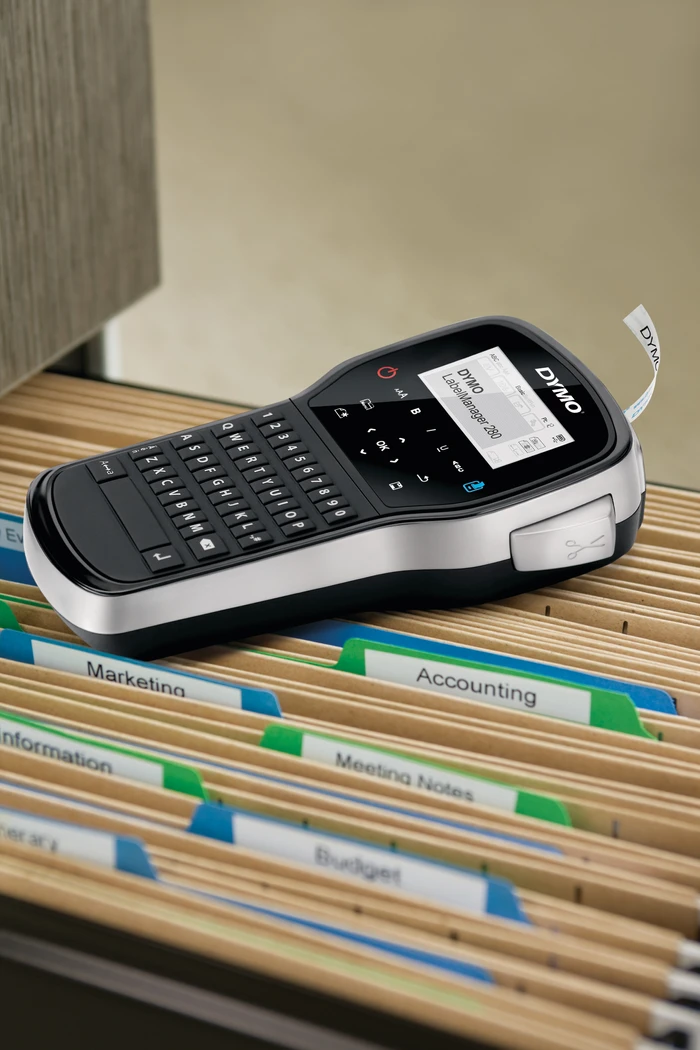 Detalle 1 de Dymo LabelManager 280 Case Kit QWERTZ – Etikettendrucker-Set mit LCD-Display