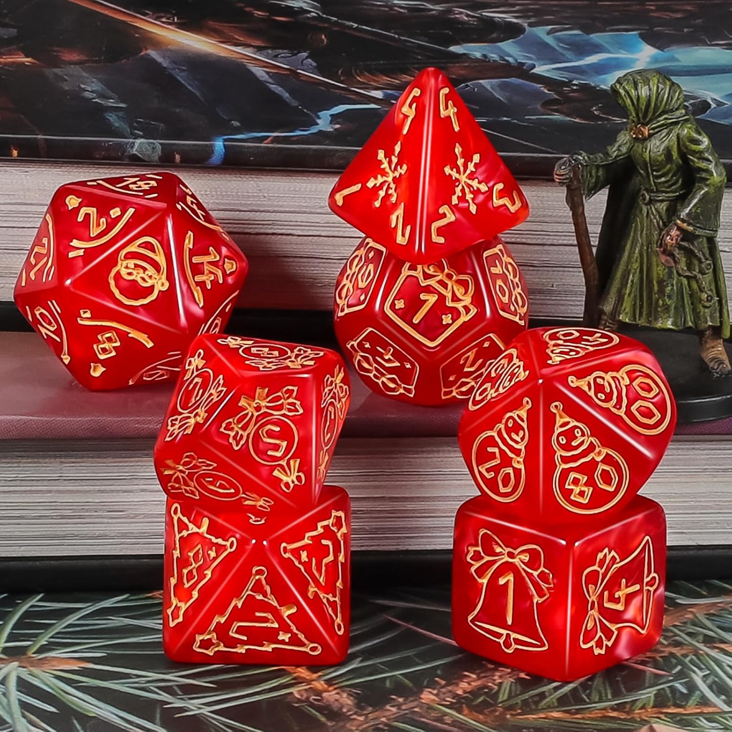 Thumbnail 6 de QMAY DND Dice Polyhedral Dice Set – 7 pezzi per D&D e RPG