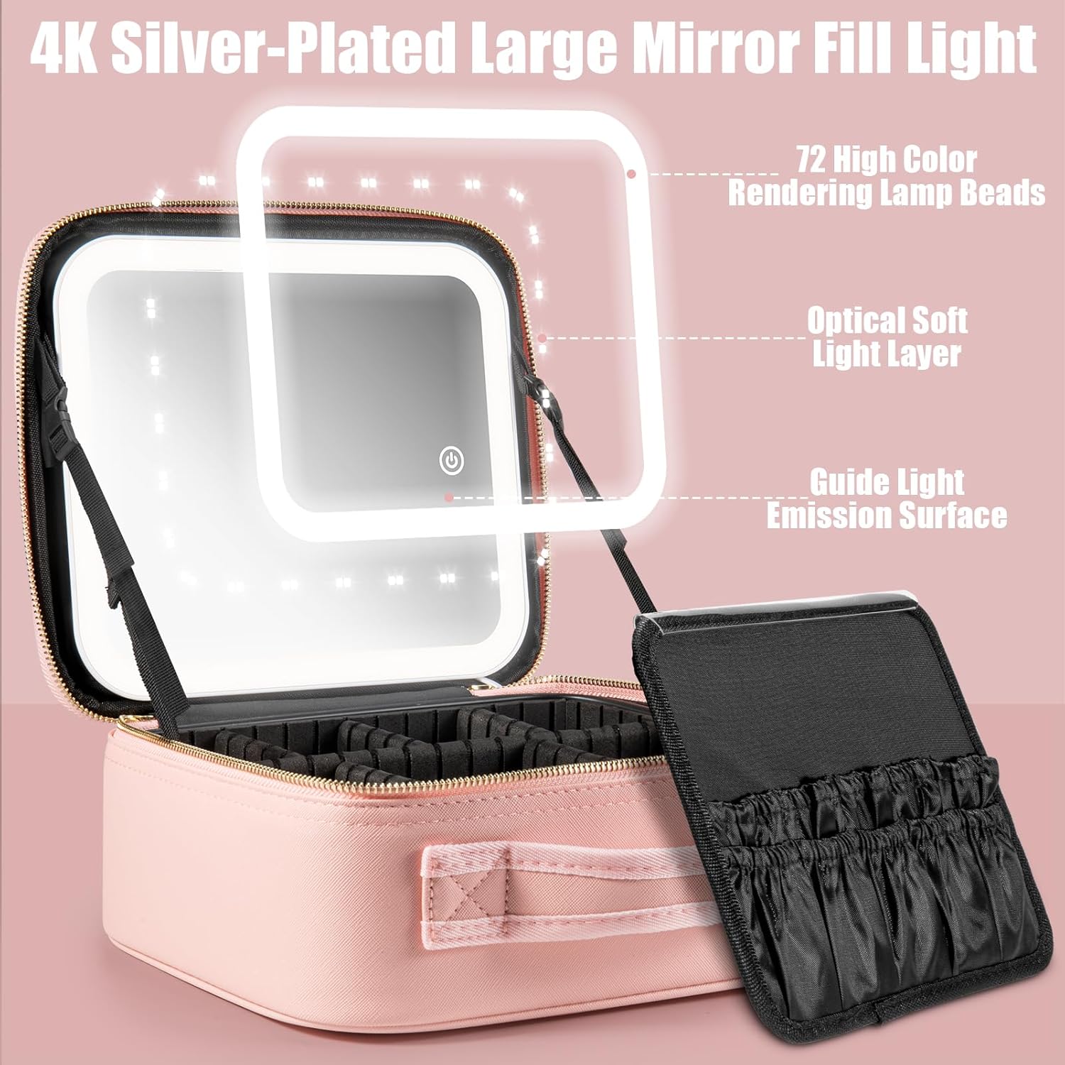 Thumbnail 4 de Extrei Gent Makeup Travel Train Case with Mirror LED Light