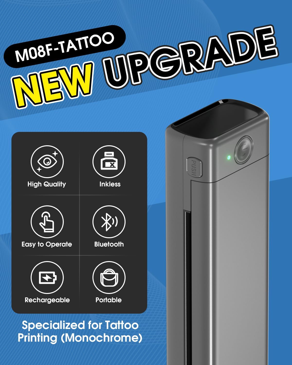 Thumbnail 1 de Phomemo M08F Tattoo Stencil Drucker (Bluetooth, Thermodruck) inkl. 10 Transferpapier