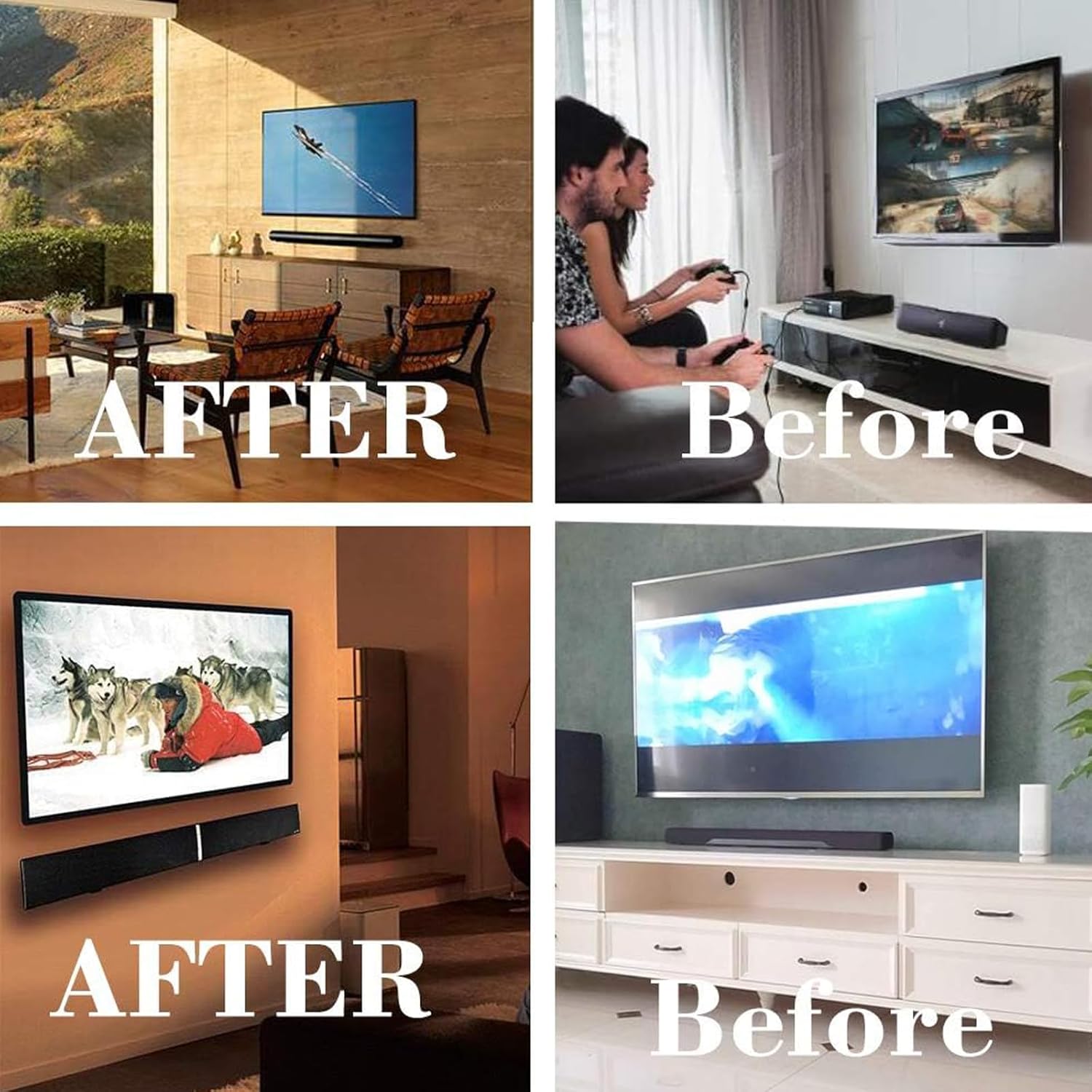 Thumbnail 4 de Alyphyly universal soundbar wall mount kit (wall mounting brackets with hardware)