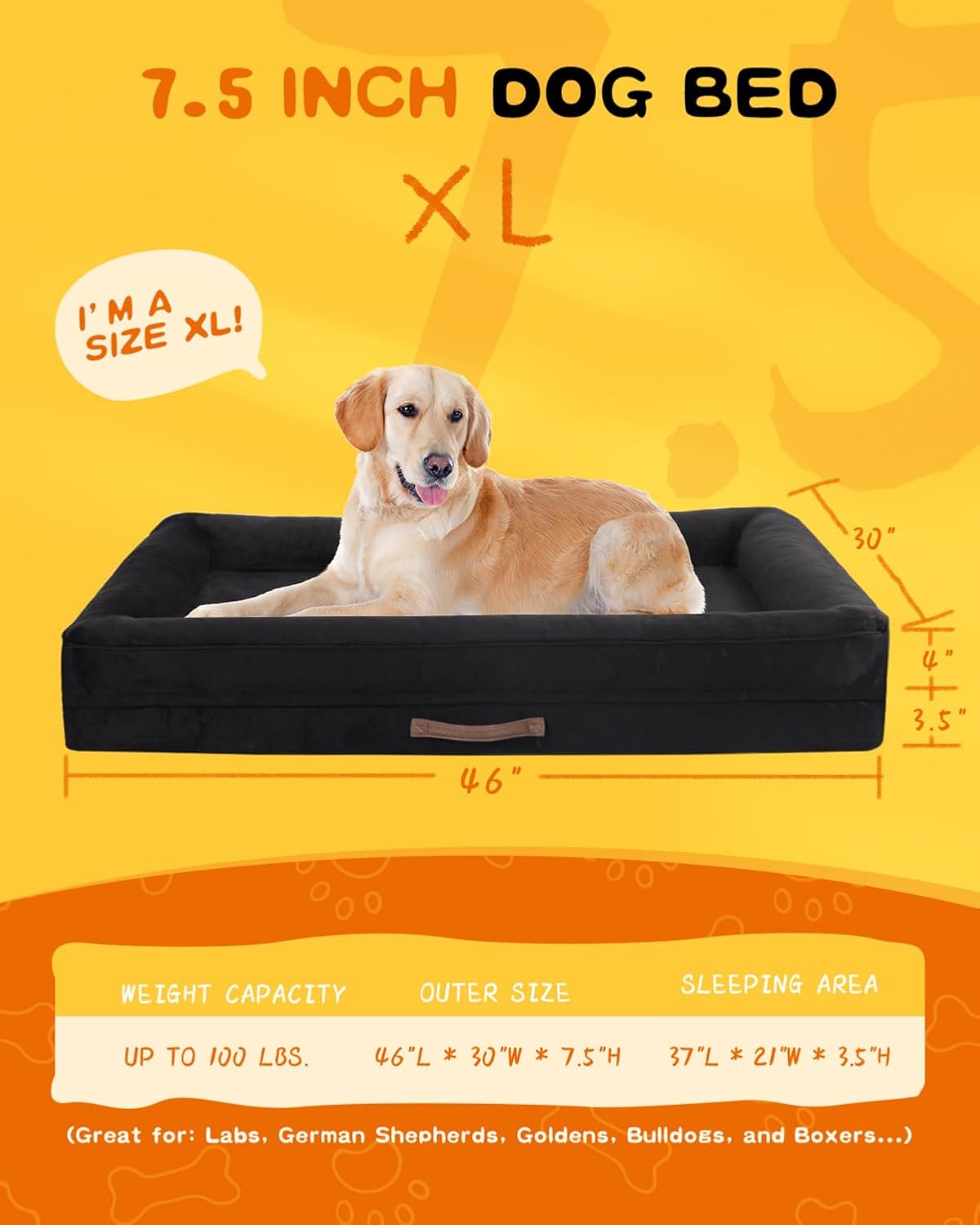 Detalle 2 de Renvix XL Orthopedic Dog Bed 117x76x19cm