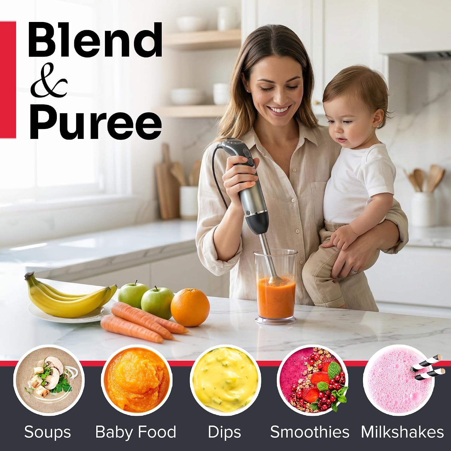Thumbnail 3 de Mueller Immersion Blender 12-Speed