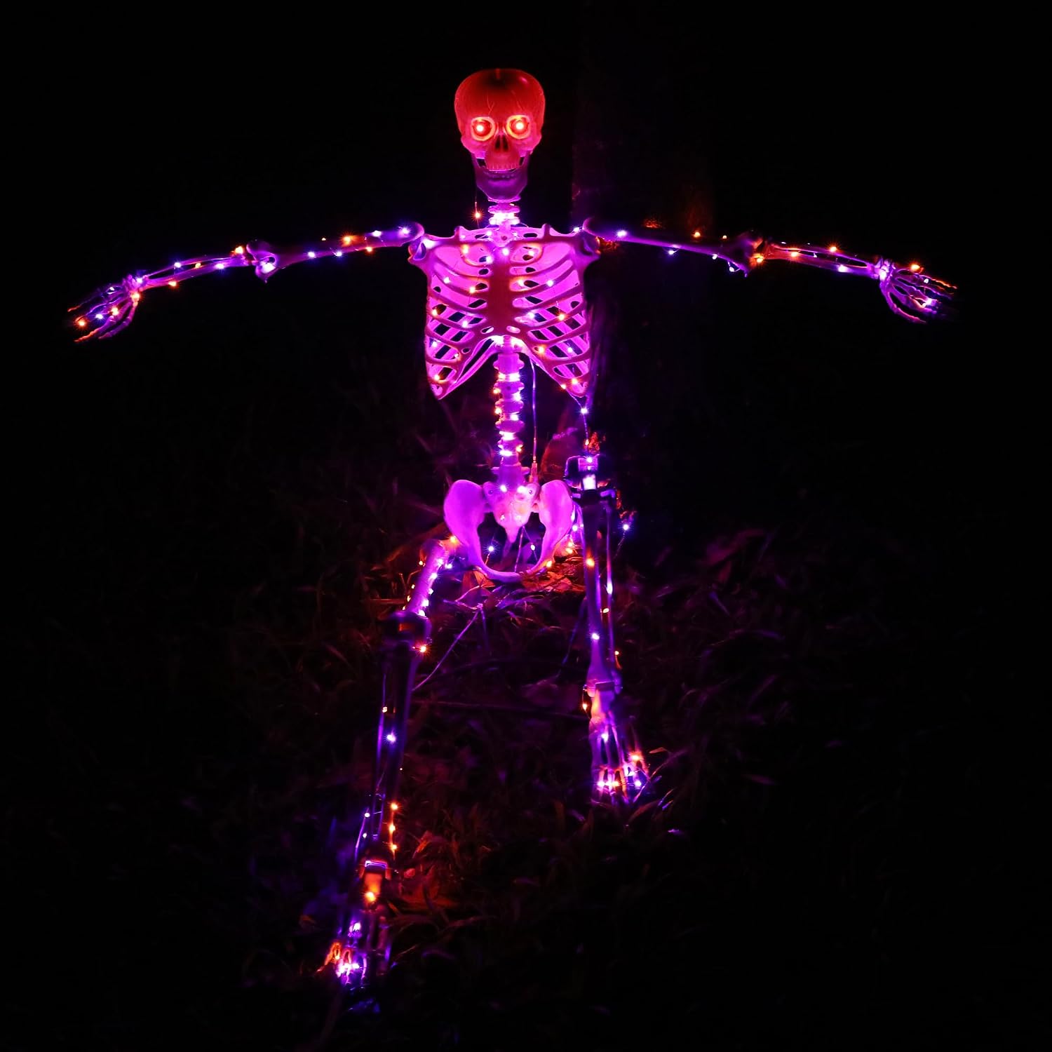 Detalle 1 de Starweeks Starweeks-102-FT 135 cm Light-Up Poseable Halloween Skeleton