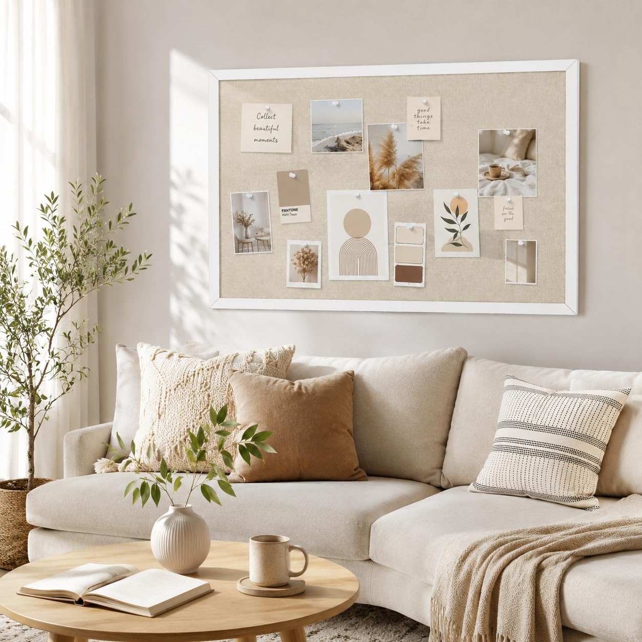 Thumbnail 6 de Yunihome 36" x 24" Cork Bulletin Board with White Frame