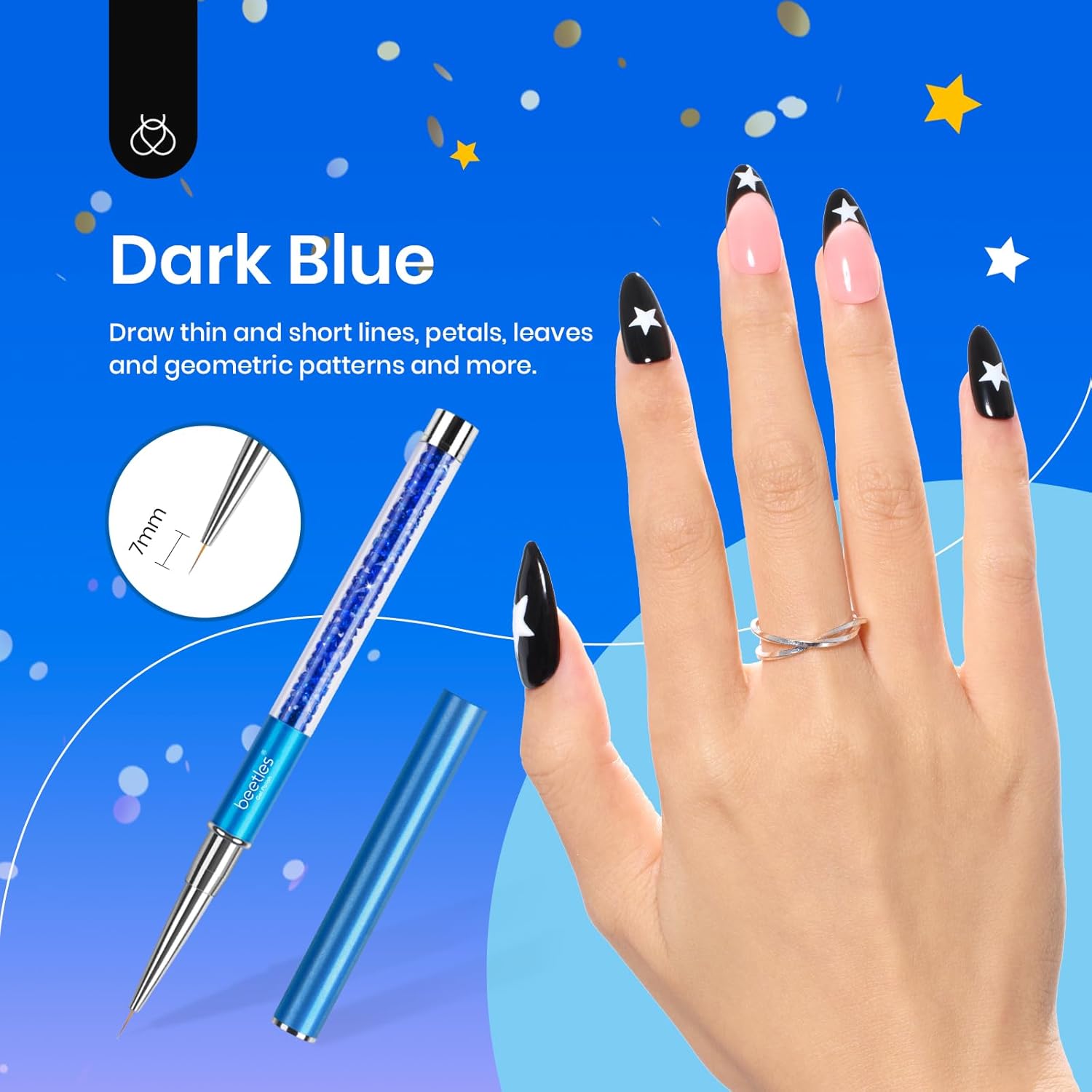 Thumbnail 2 de beetles Gel Polish Beetles Nagel Art Liner Pinsel Set (5-teilig) – Nagel-Designpinsel für Gel-Lack, feine Linien & Muster