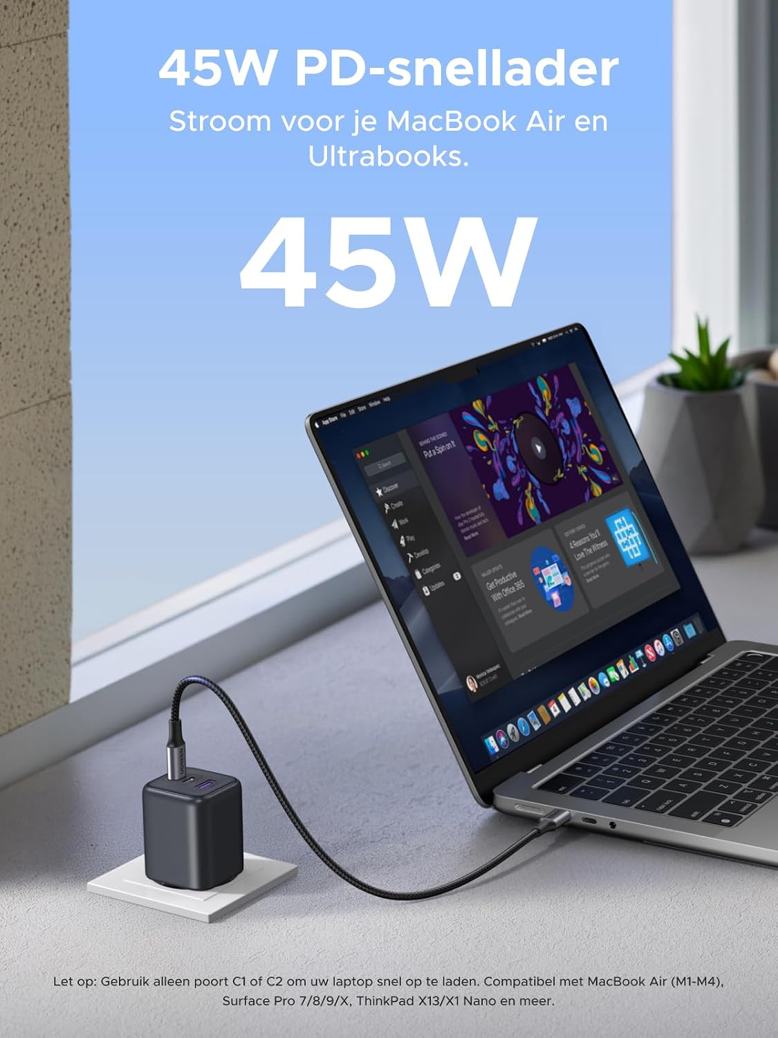 Thumbnail 5 de UGREEN 45W USB-C-oplader met 3 poorten, GaN en PPS