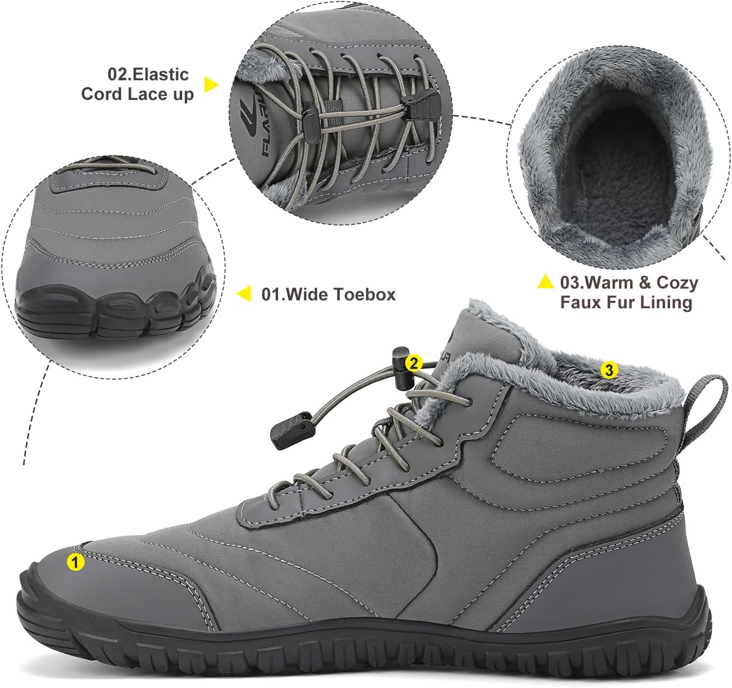 Thumbnail 2 de FLARUT Invierno Descalzo Zapatos Puntera Ancha