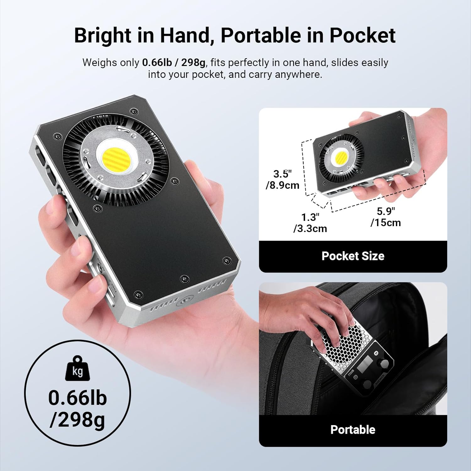 Thumbnail 1 de NEEWER 60W Compact Pocket Bi Colour LED Light FS60B review