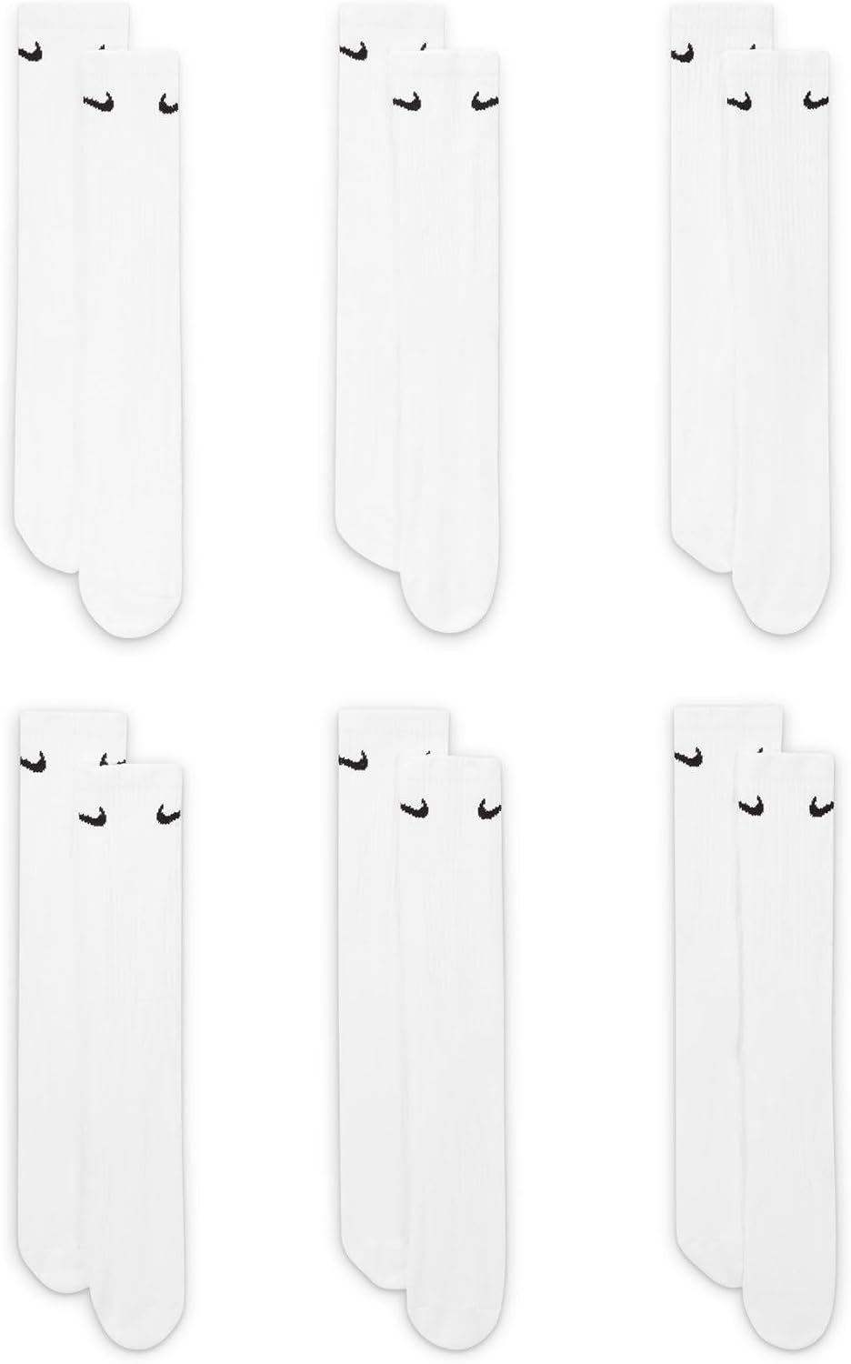 Thumbnail 2 de Nike Men's Everyday Cushion Crew Training Socks 6 Pair – White/Black, Size L (UK)