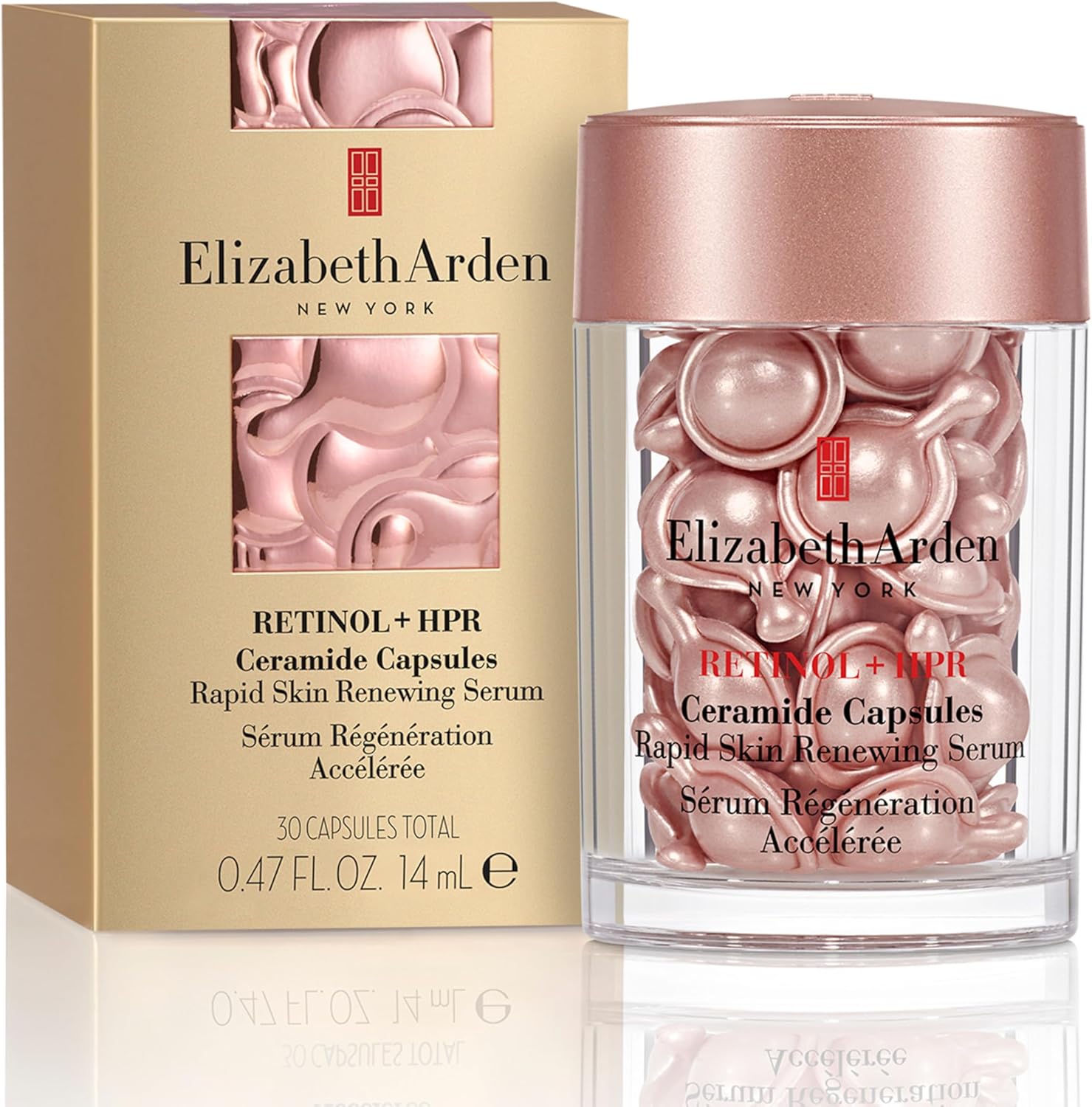 Detalle de Elizabeth Arden Retinol + HPR Ceramide Capsules Sérum Régénération Accélérée – Soin anti-âge en capsules