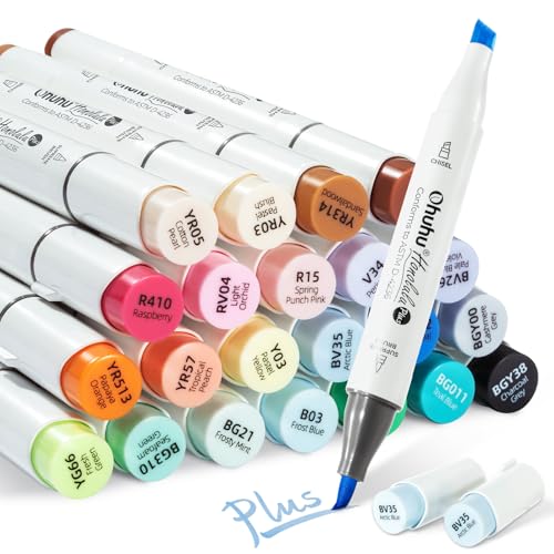 Ohuhu Marqueurs 24 couleurs, pinceau et burin ⚙️