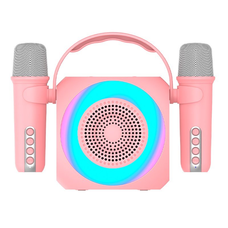 Detalle 2 de Cool Mini Karaoke Party: Altavoz Bluetooth Portátil 6W con 2 micrófonos (Rosa)