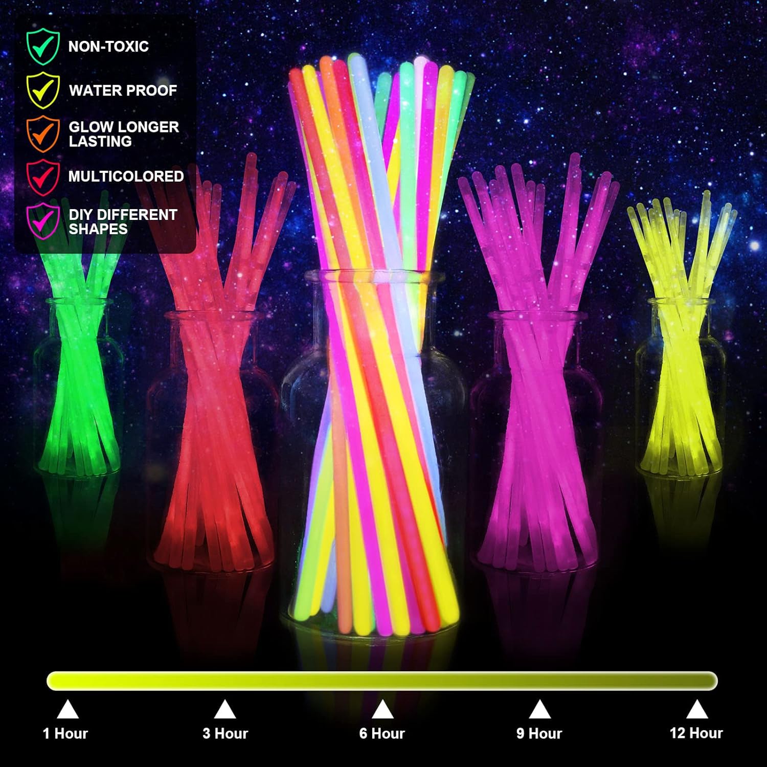 Thumbnail 1 de Vicloon glow stick 100 pezzi per feste