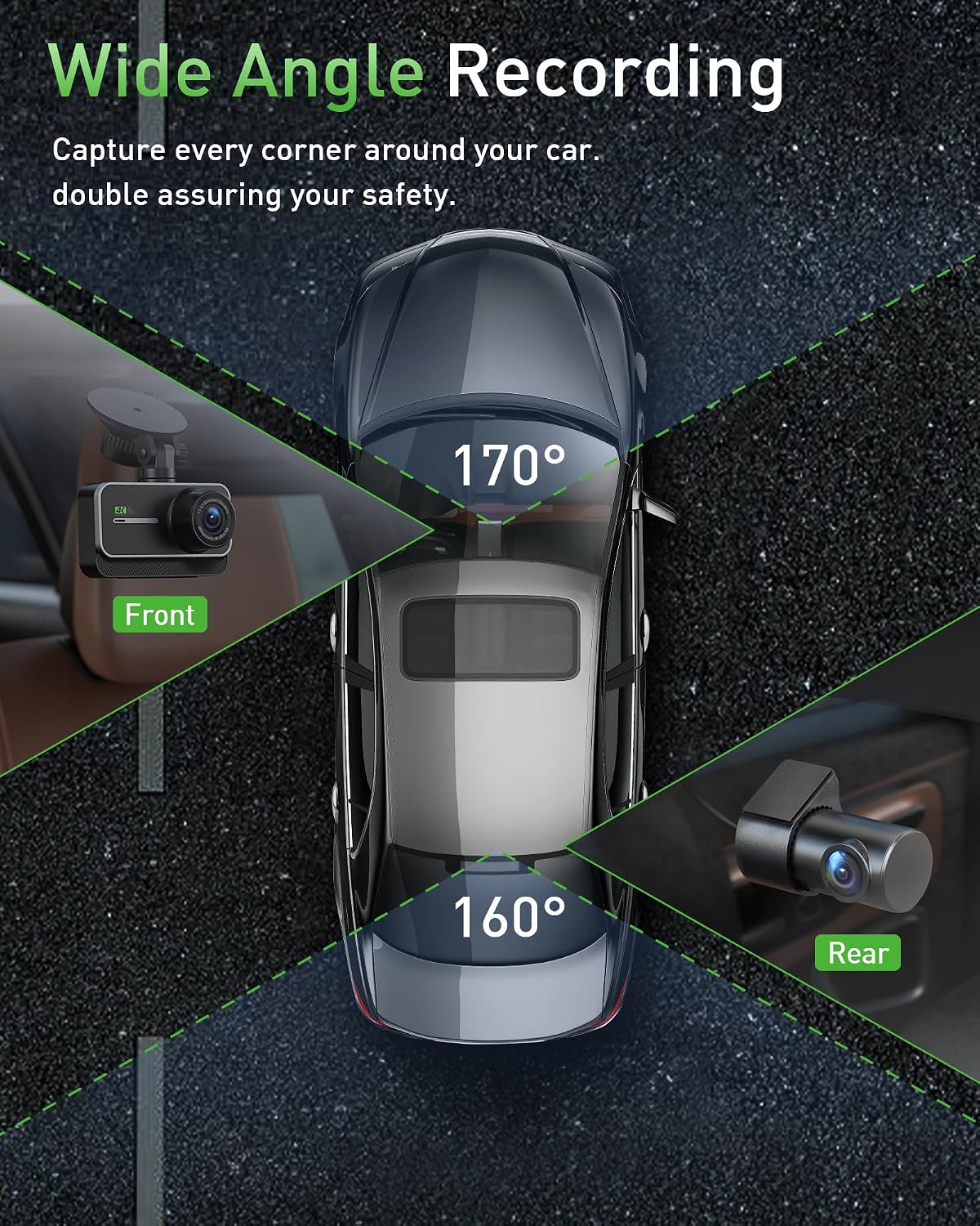Detalle 2 de Dash Cam Front and Rear 4K+1080P WiFi Dual