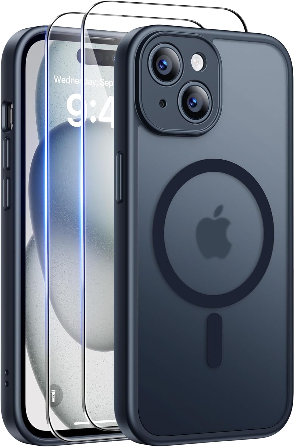 Detalle de Qasyfanc Magnetic Case for iPhone 15 with 2 Tempered Glass Screen Protectors – MagSafe Compatible