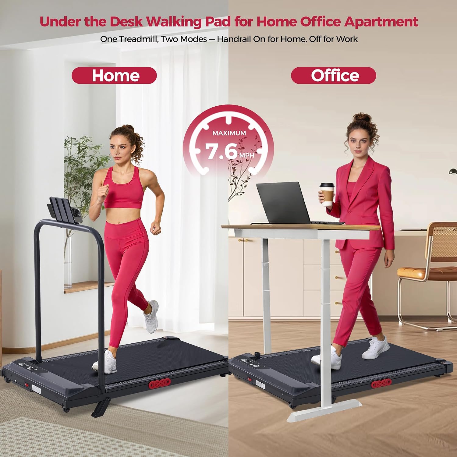 Thumbnail 5 de Potupus V300-KDS Treadmill with Removable Handlebar, Incline and 3.0 HP Motor