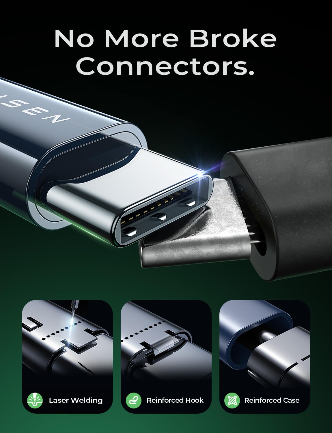 Detalle 2 de LISEN 240W USB‑C Kabelset (2 Stück: 2 m + 3 m) – PD3.1 EPR, USB‑C zu USB‑C, High‑Power Ladekabel