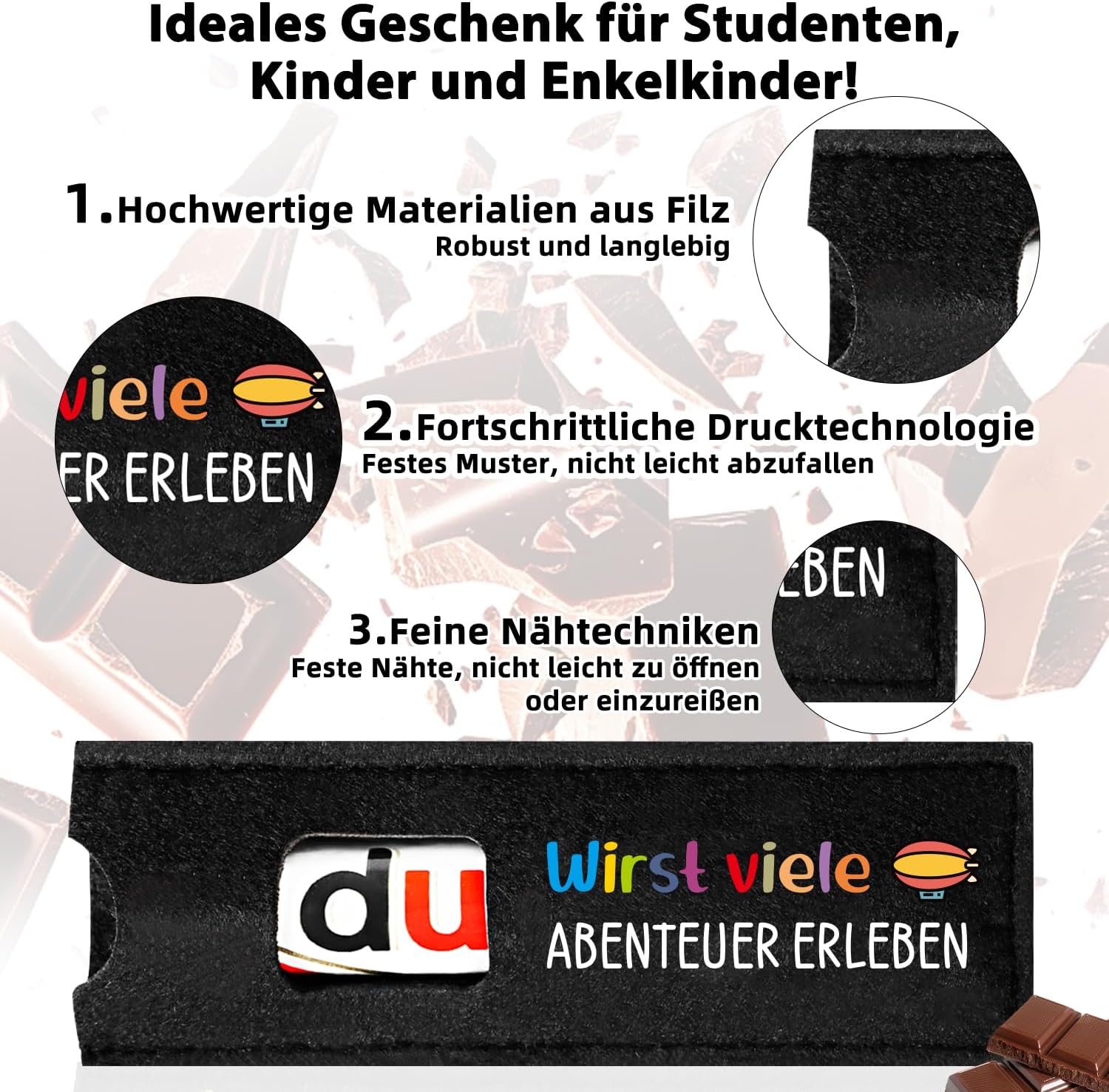 Thumbnail 1 de Giftota 20er Set Filz-Schultüten-Beutel für Einschulung – Lustige Geschenkidee ohne Schokolade