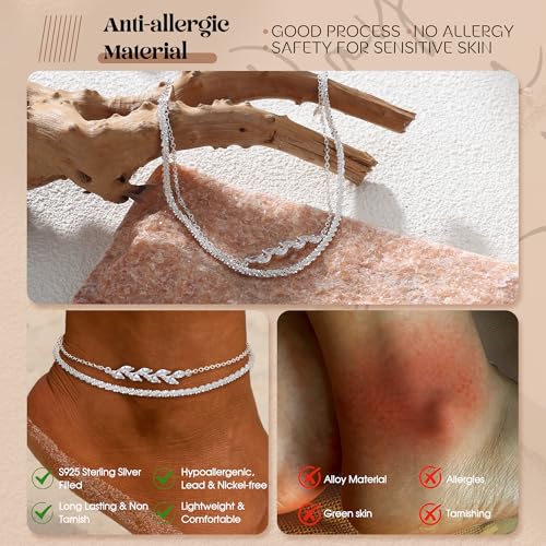 Thumbnail 2 de LOLIAS Layered Fussketten für Frauen Silber 925 – wasserdicht, verstellbar
