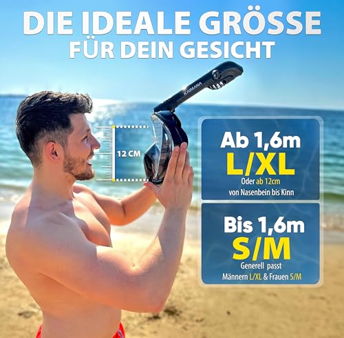 Detalle 2 de KAIMANA Schnorchelmaske Vollgesichtsmaske für Erwachsene & Kinder – CO2-sicher & flexibel einsetzbar