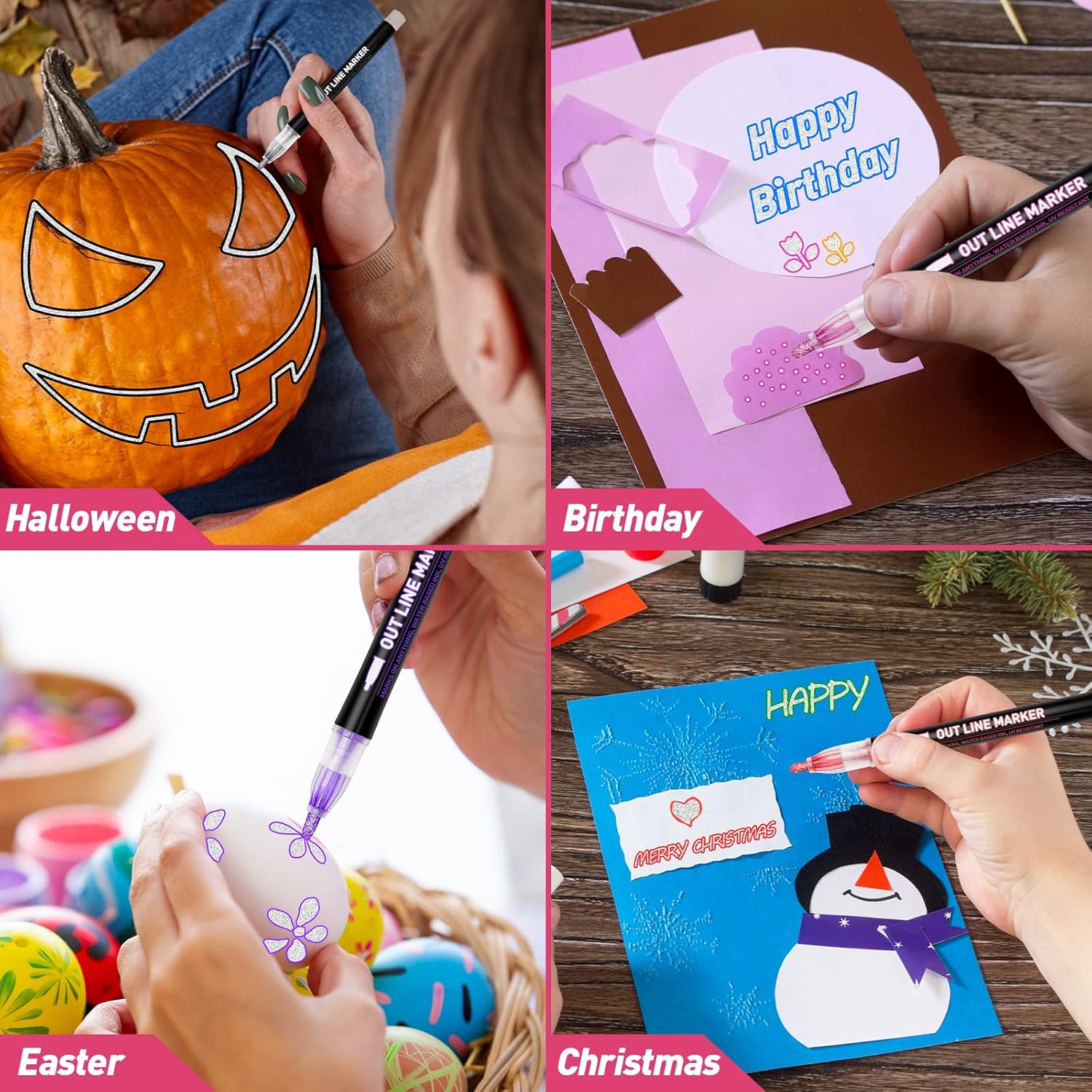 Detalle de Lenski Outline Marker 12er Set für Kinder 🎨
