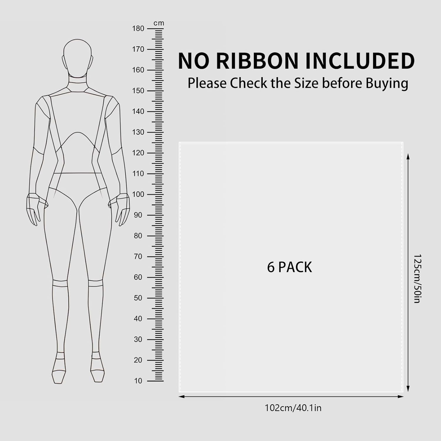 Thumbnail 3 de woric 40x50 Inch Jumbo Clear Cellophane Gift Bags (6 Pack)